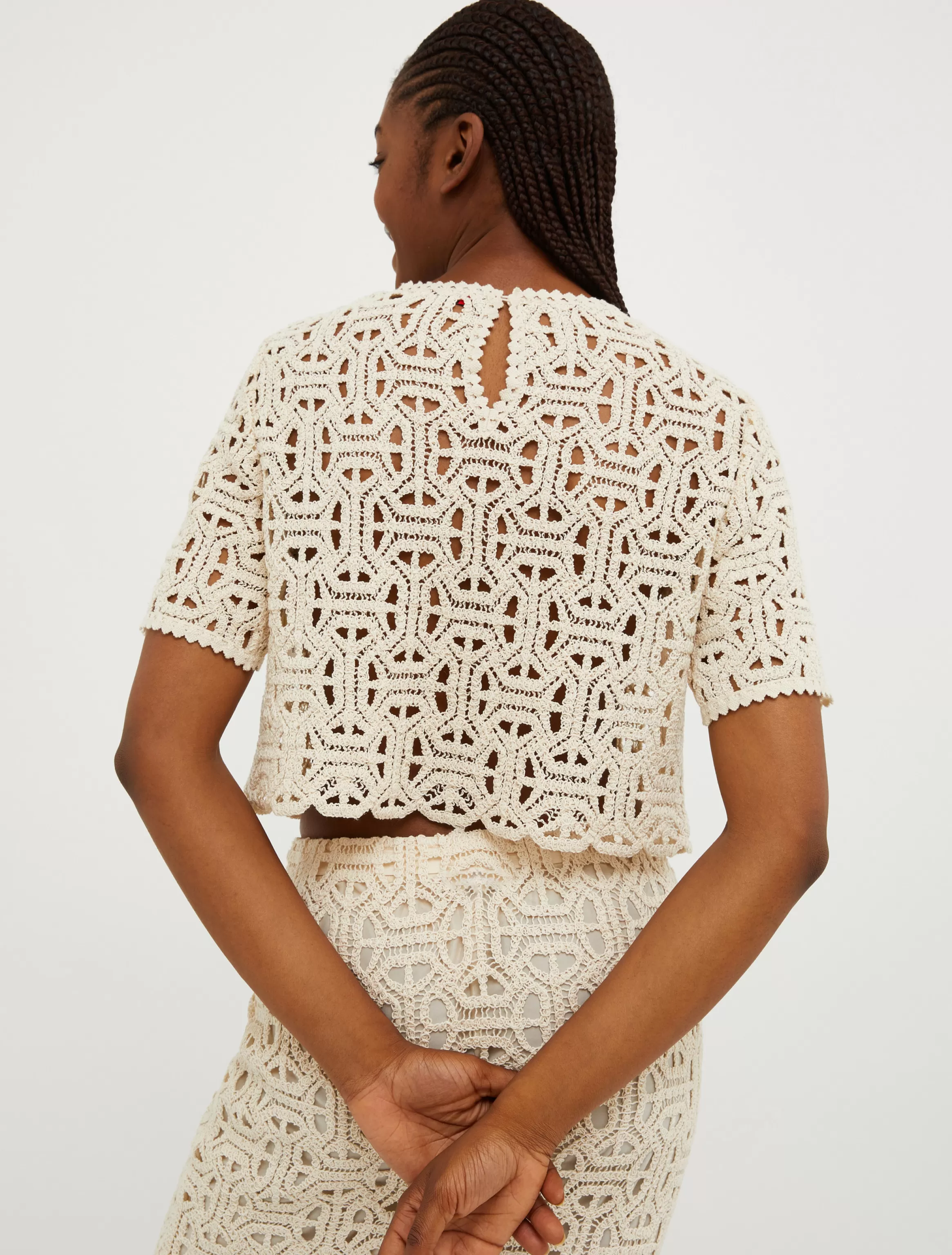 Macramé-jersey top*Max&Co Fashion