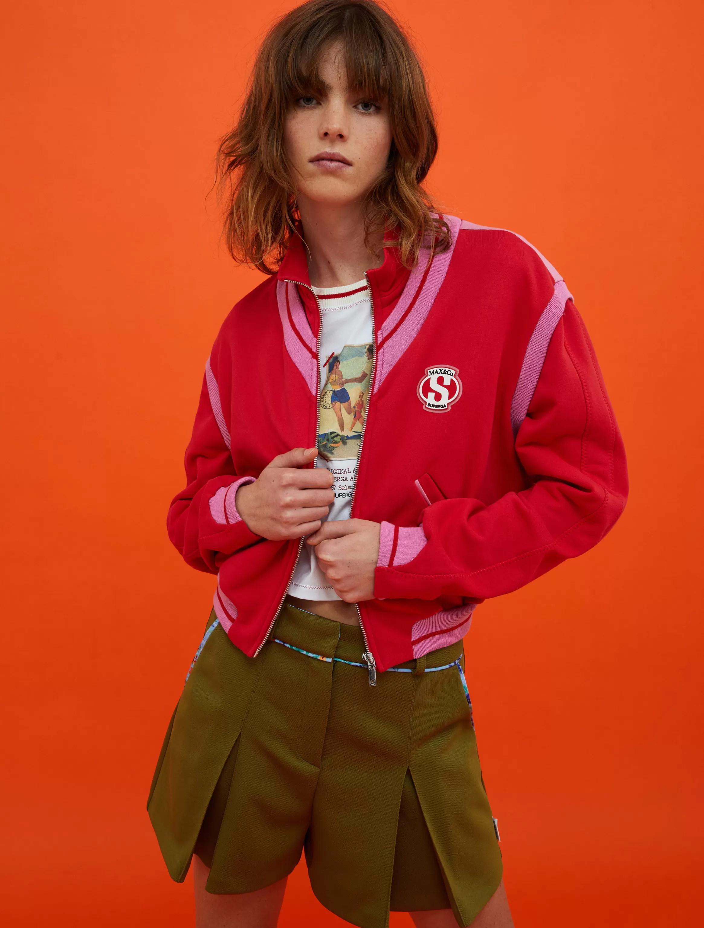 . with Superga fleece bomber jacket*Max&Co Fashion