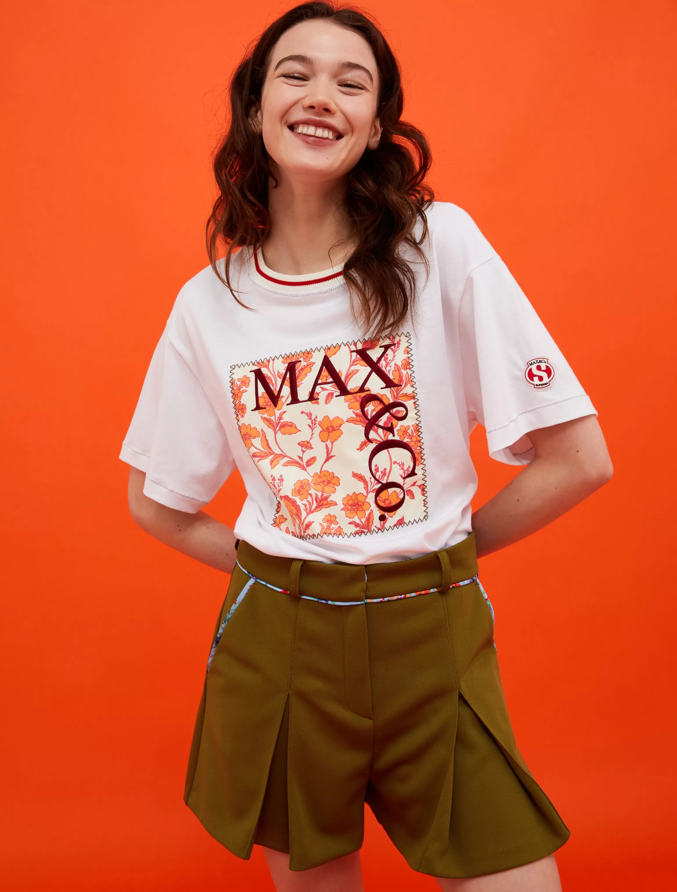 . with Superga logo-embroidered T-shirt*Max&Co Clearance