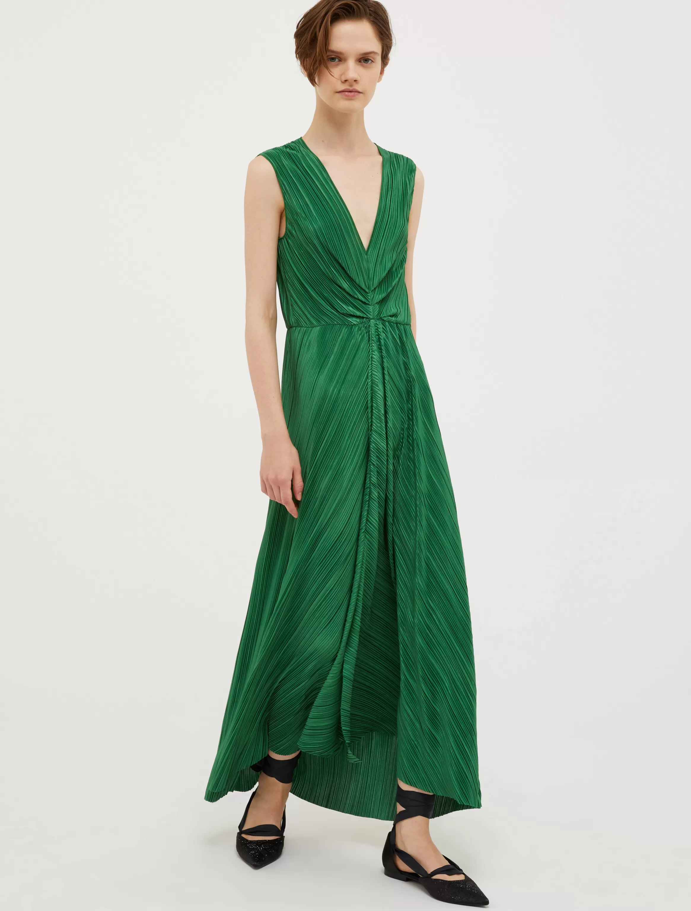 Micro-pleated jersey maxi dress*Max&Co Outlet