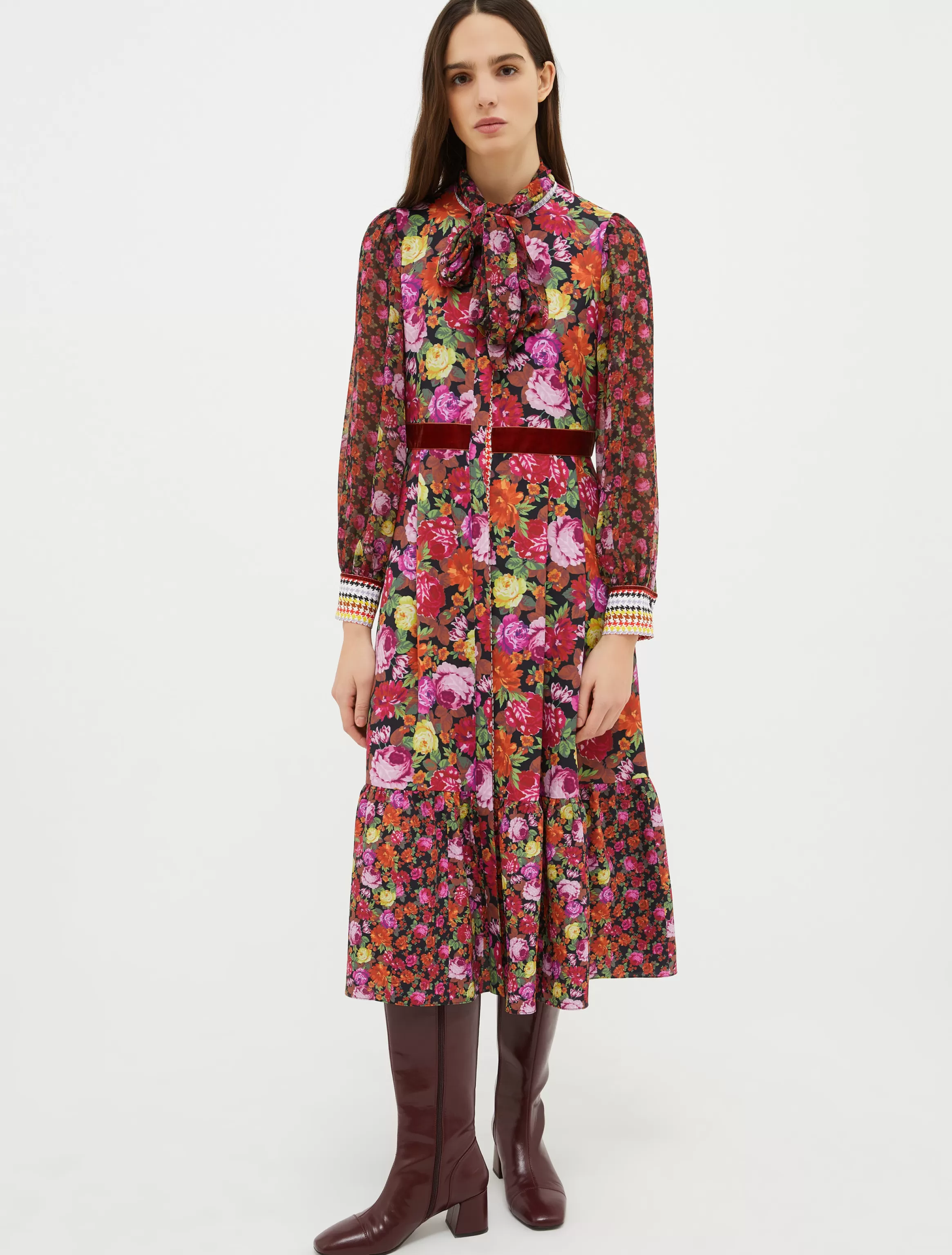 Multi-print midi shirt dress*Max&Co Clearance