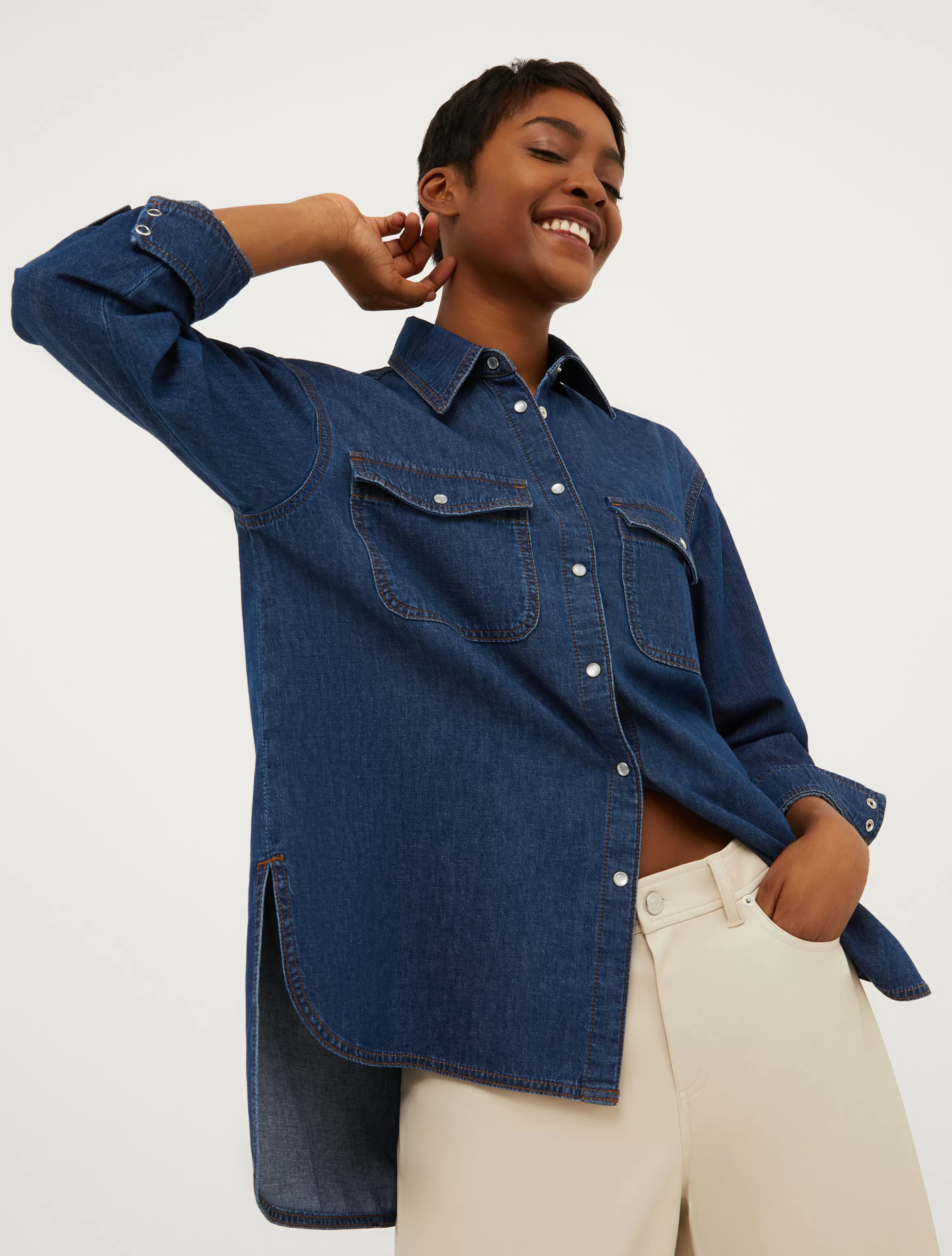 Oversized denim shirt*Max&Co Flash Sale