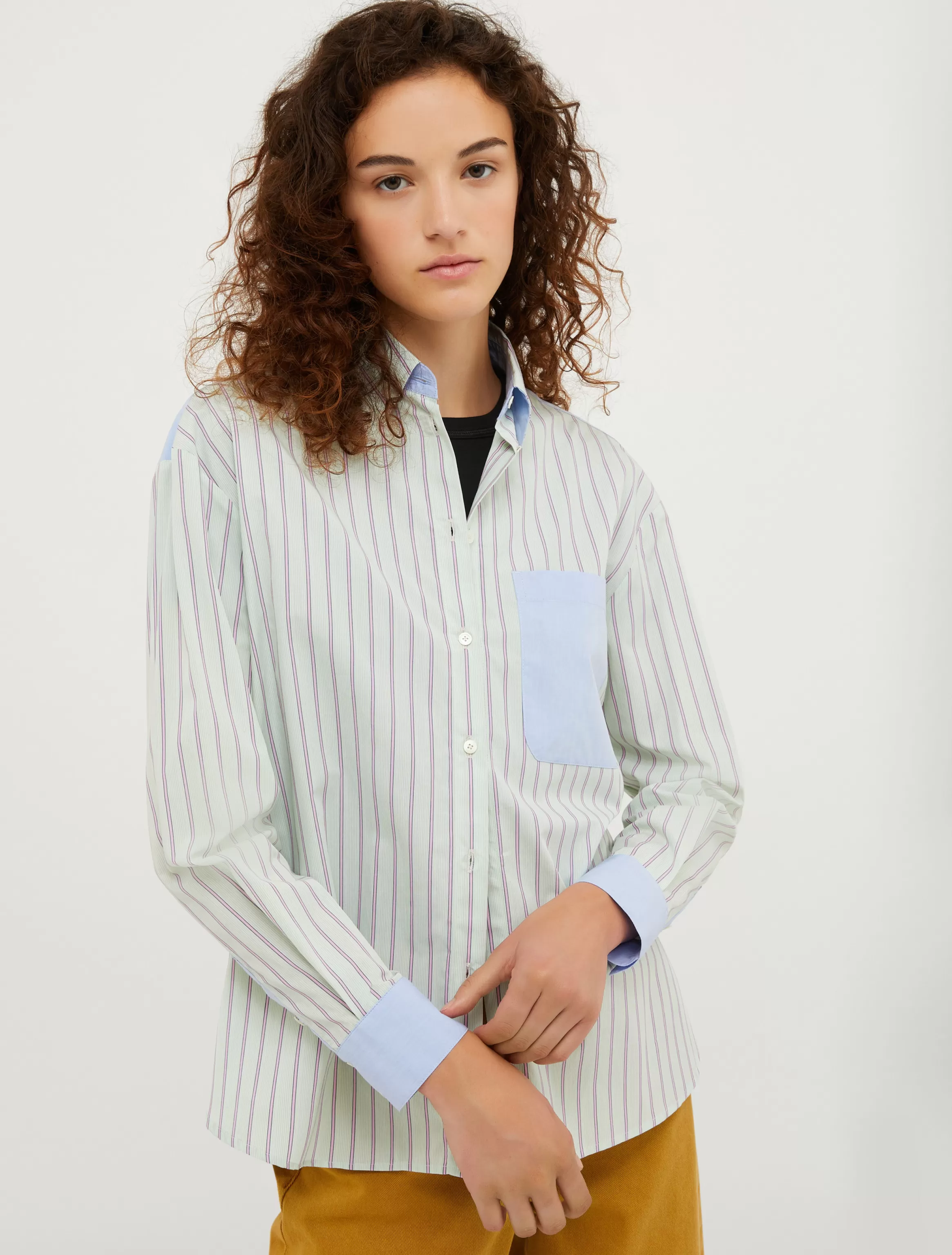 Patchwork cotton-poplin shirt*Max&Co New