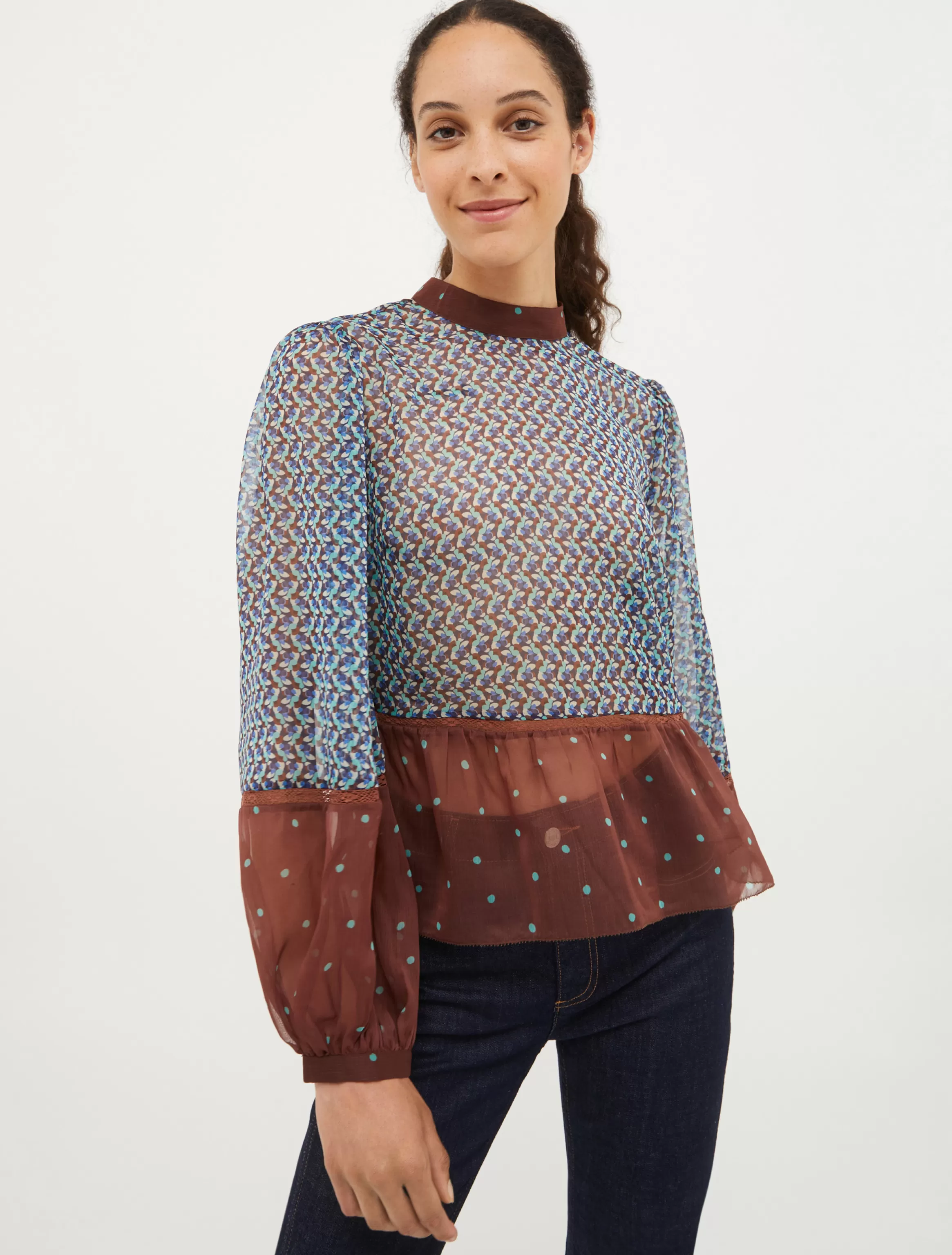 Patchwork crepon blouse*Max&Co Shop