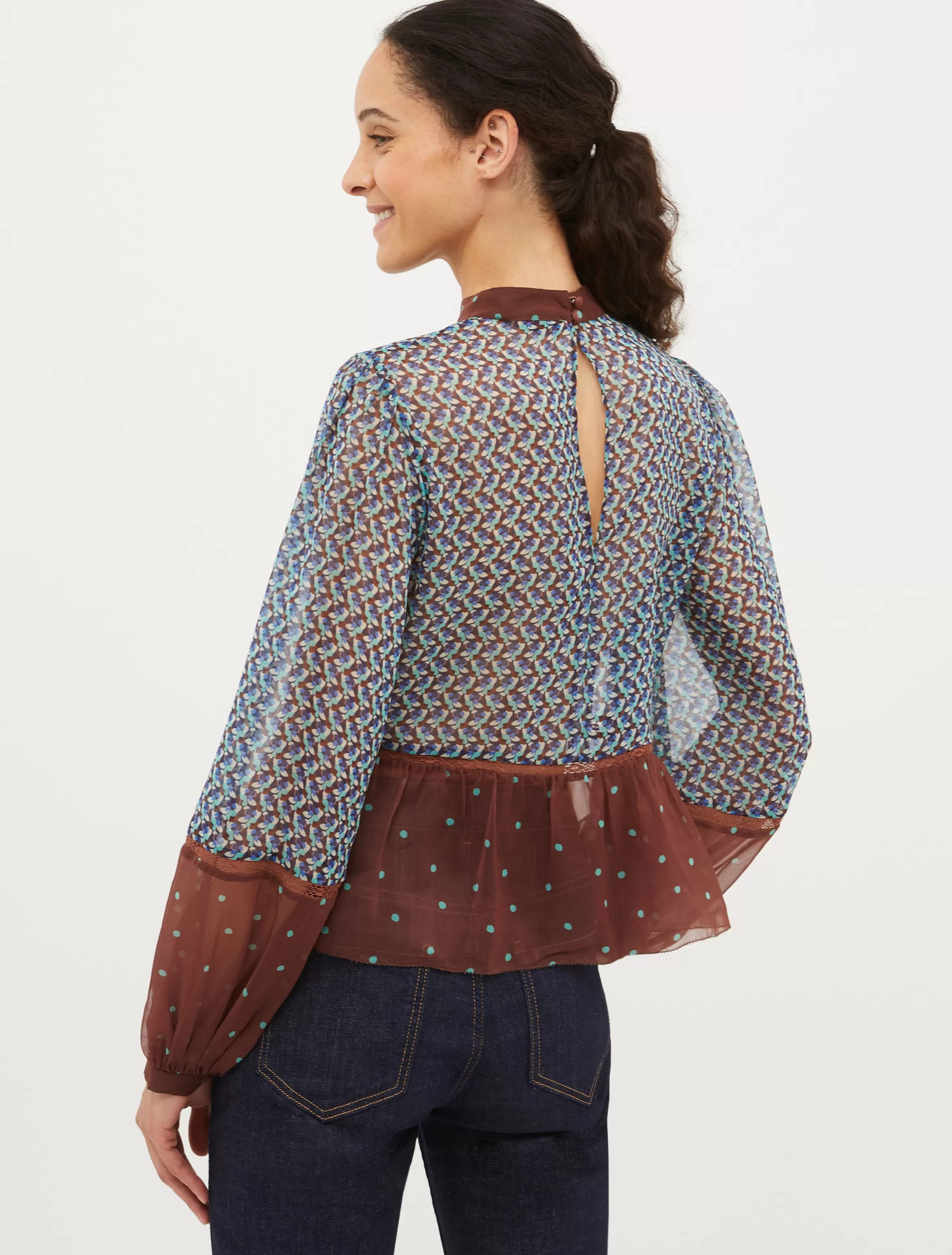 Patchwork crepon blouse*Max&Co Shop