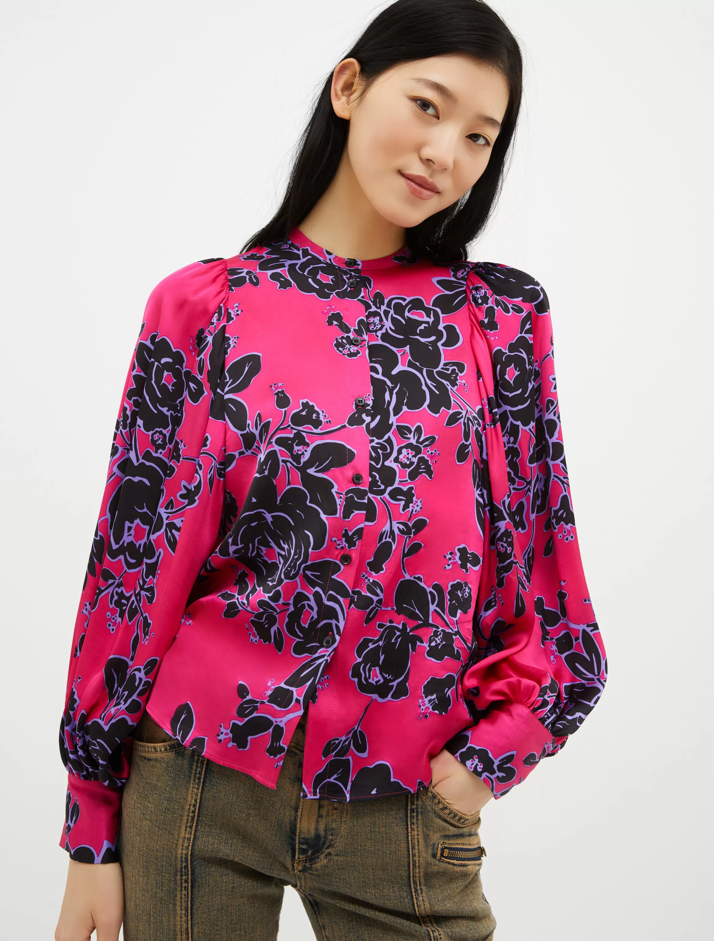 Patterned satin shirt*Max&Co Online