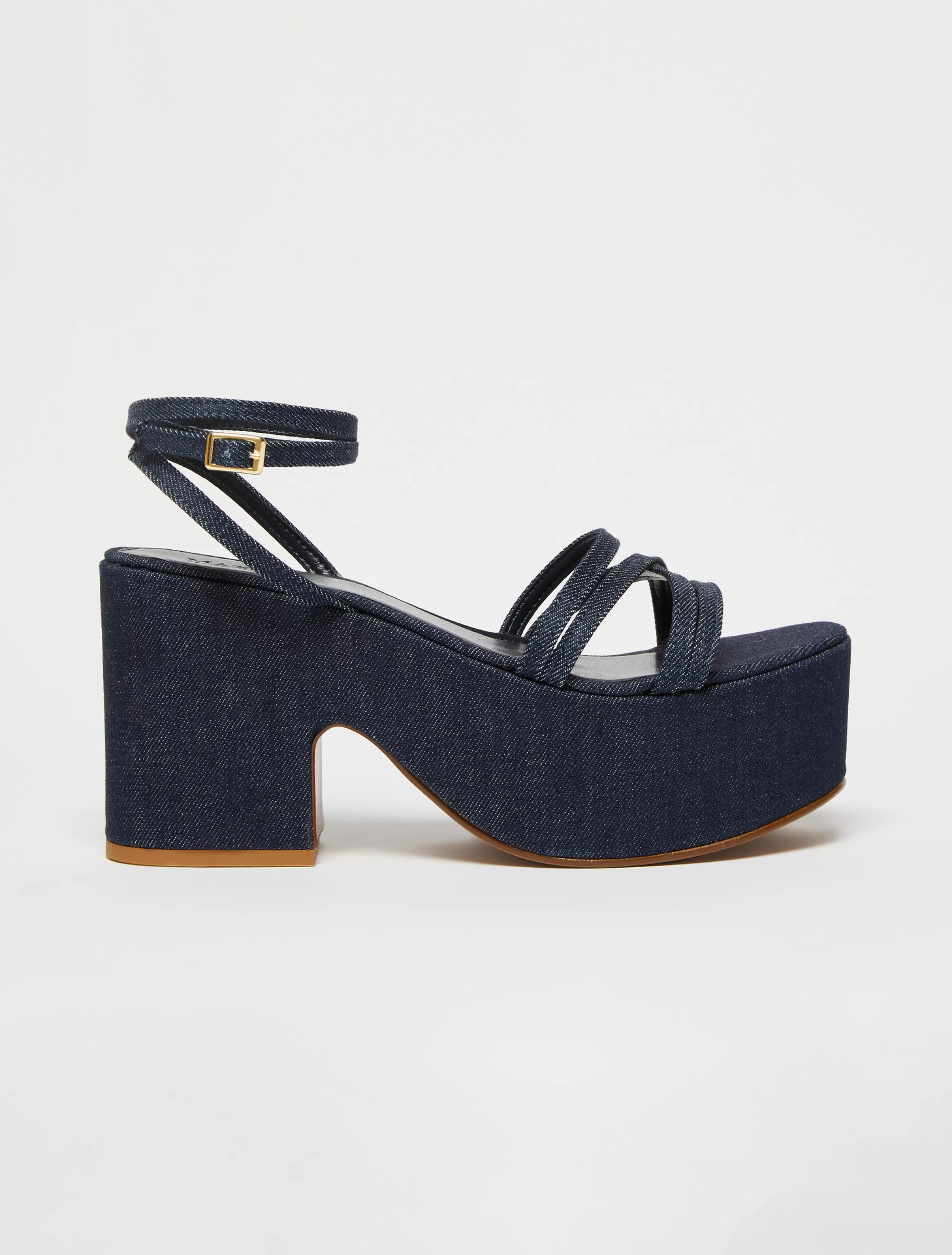 Platform denim wedge sandals*Max&Co Cheap