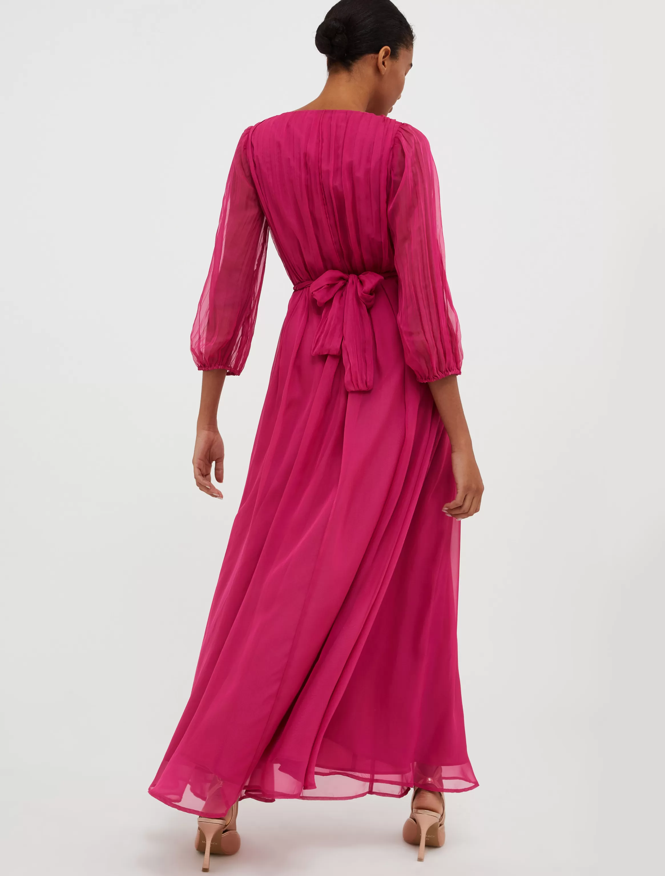 Pleated chiffon maxi dress*Max&Co Cheap