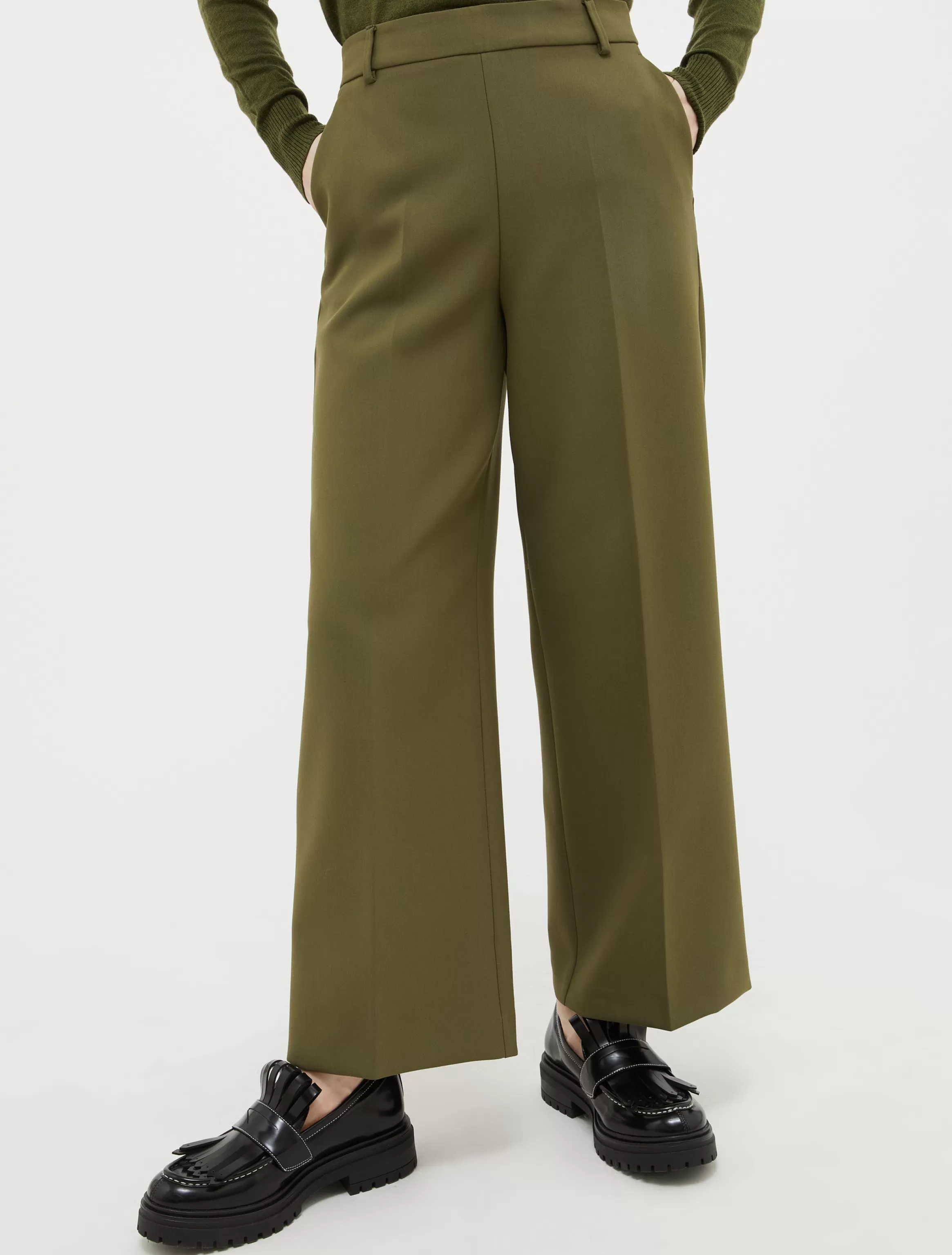 Relaxed-fit double-cloth trousers*Max&Co Shop