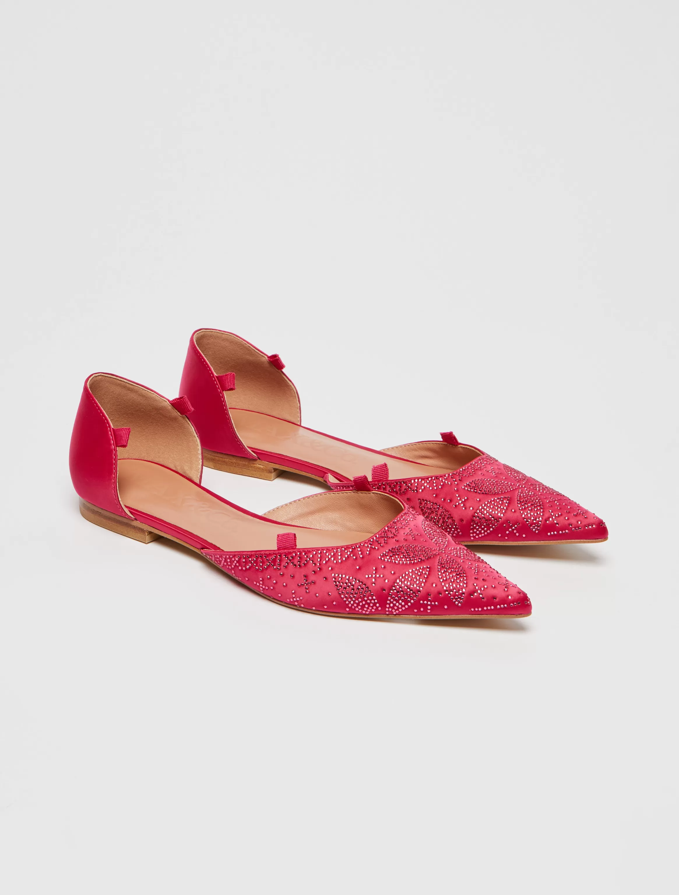 Rhinestone satin ballet flats*Max&Co Hot