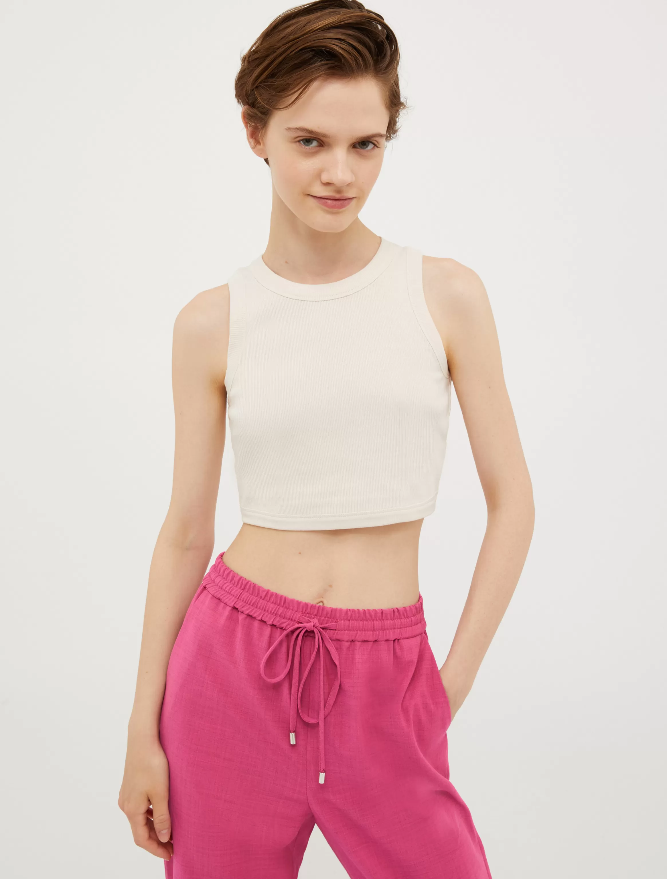 Ribbed cotton cropped top*Max&Co Sale