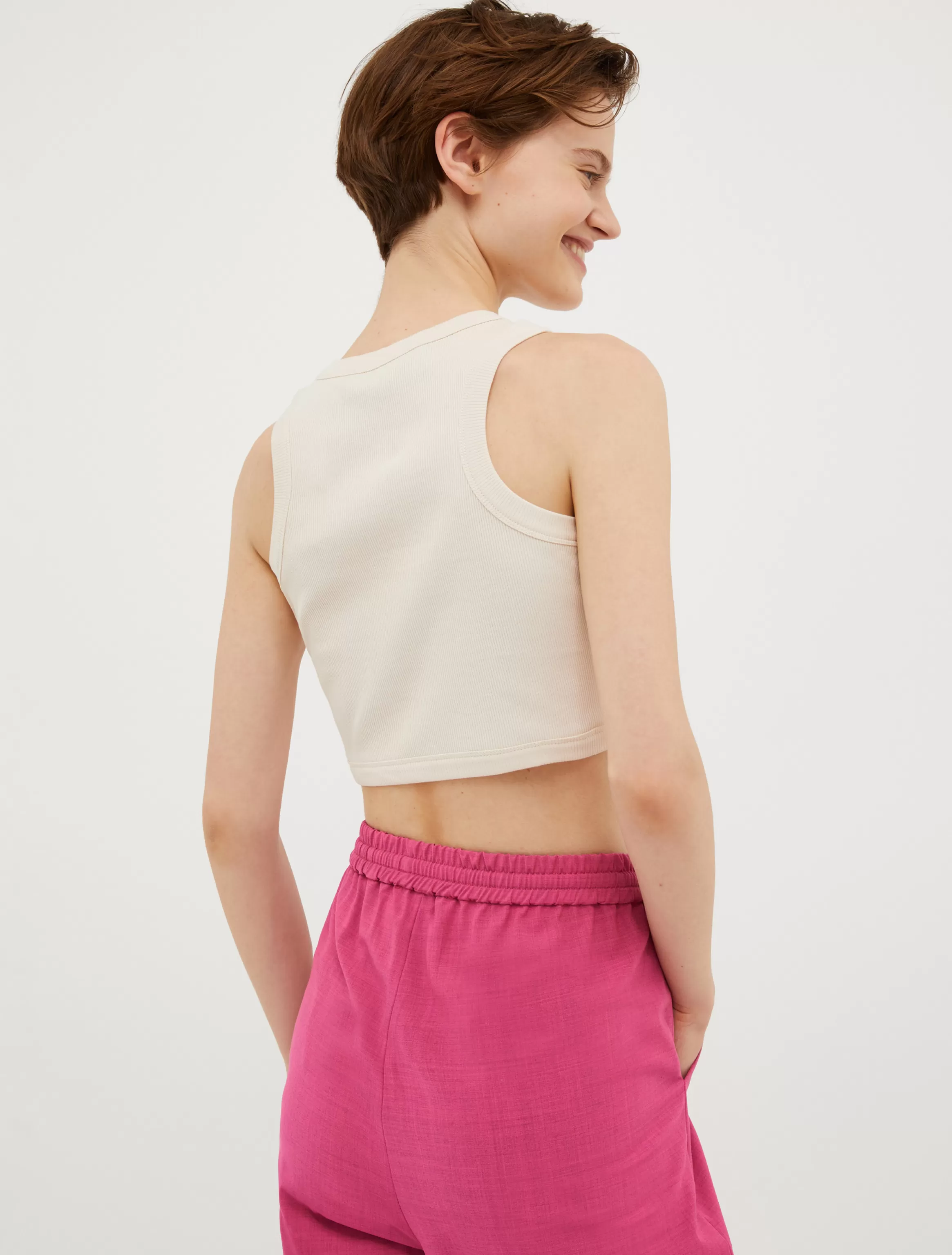 Ribbed cotton cropped top*Max&Co Sale