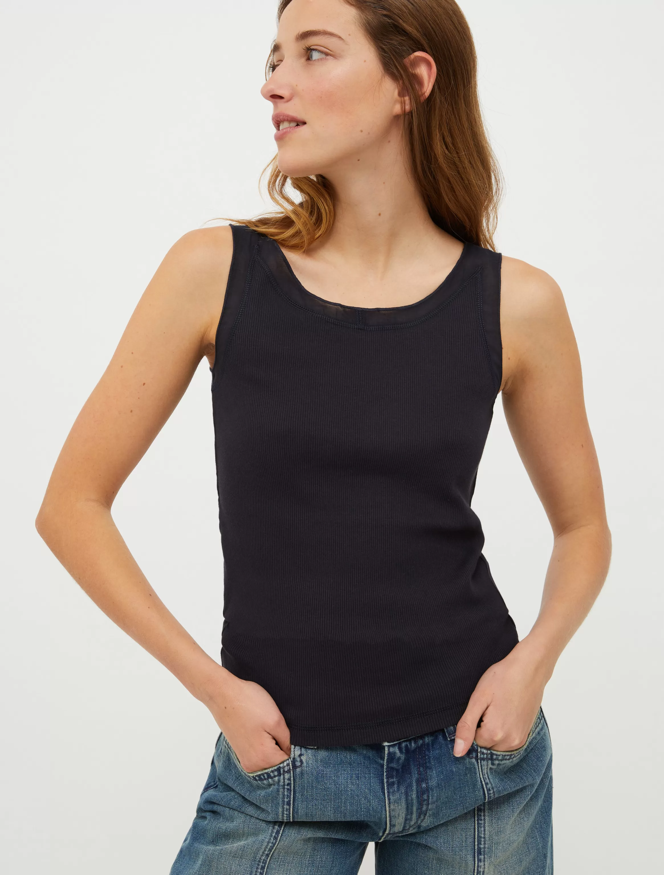 Ribbed cotton-jersey tank top*Max&Co Fashion