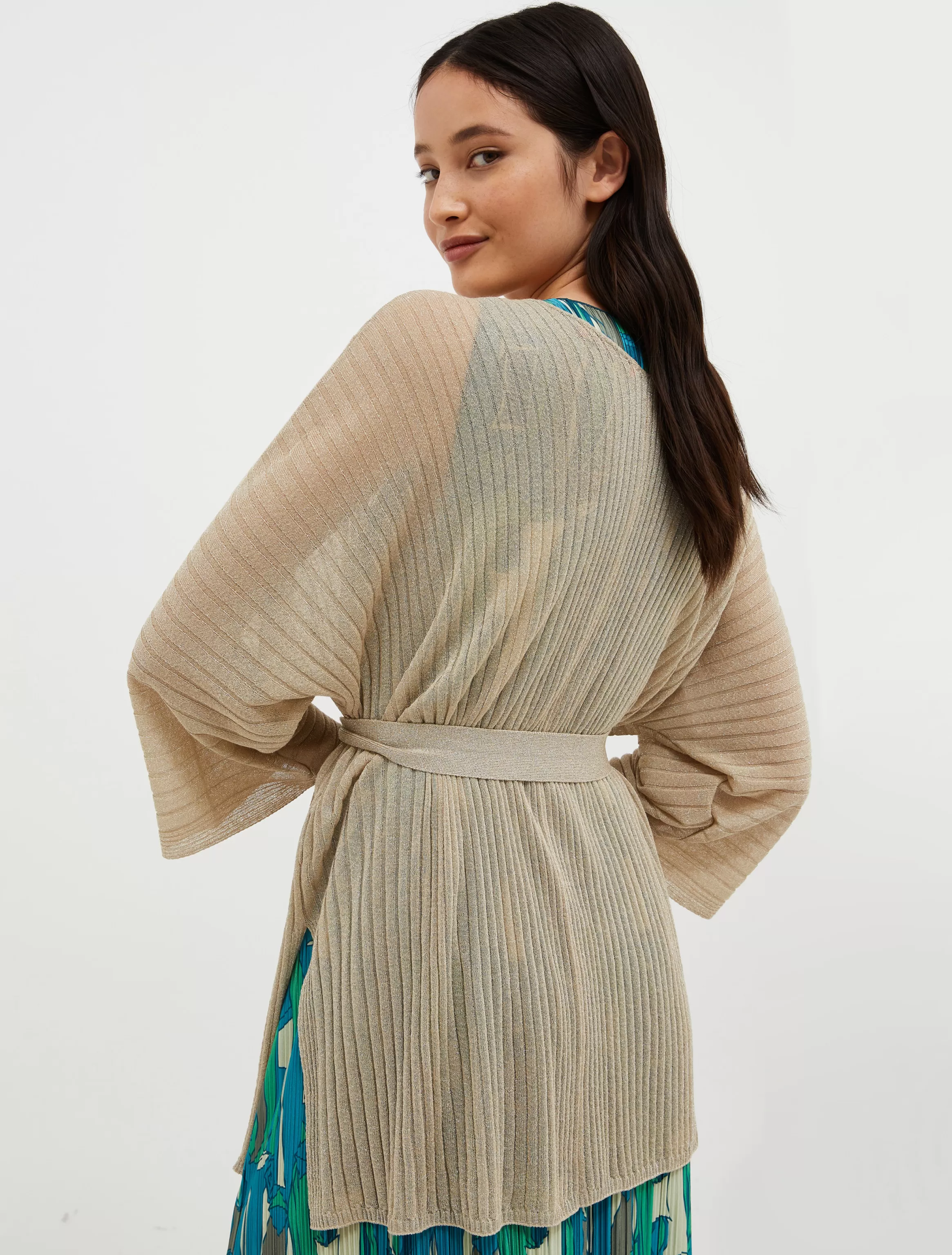 Ribbed lurex-knit cardigan*Max&Co Cheap