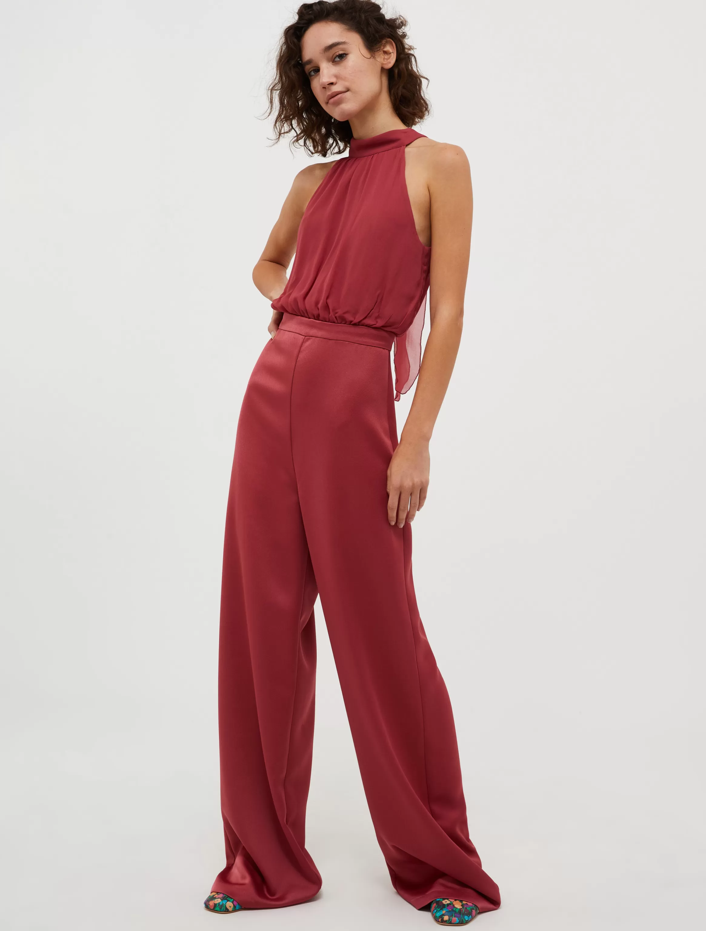 Satin and georgette jumpsuit*Max&Co Fashion