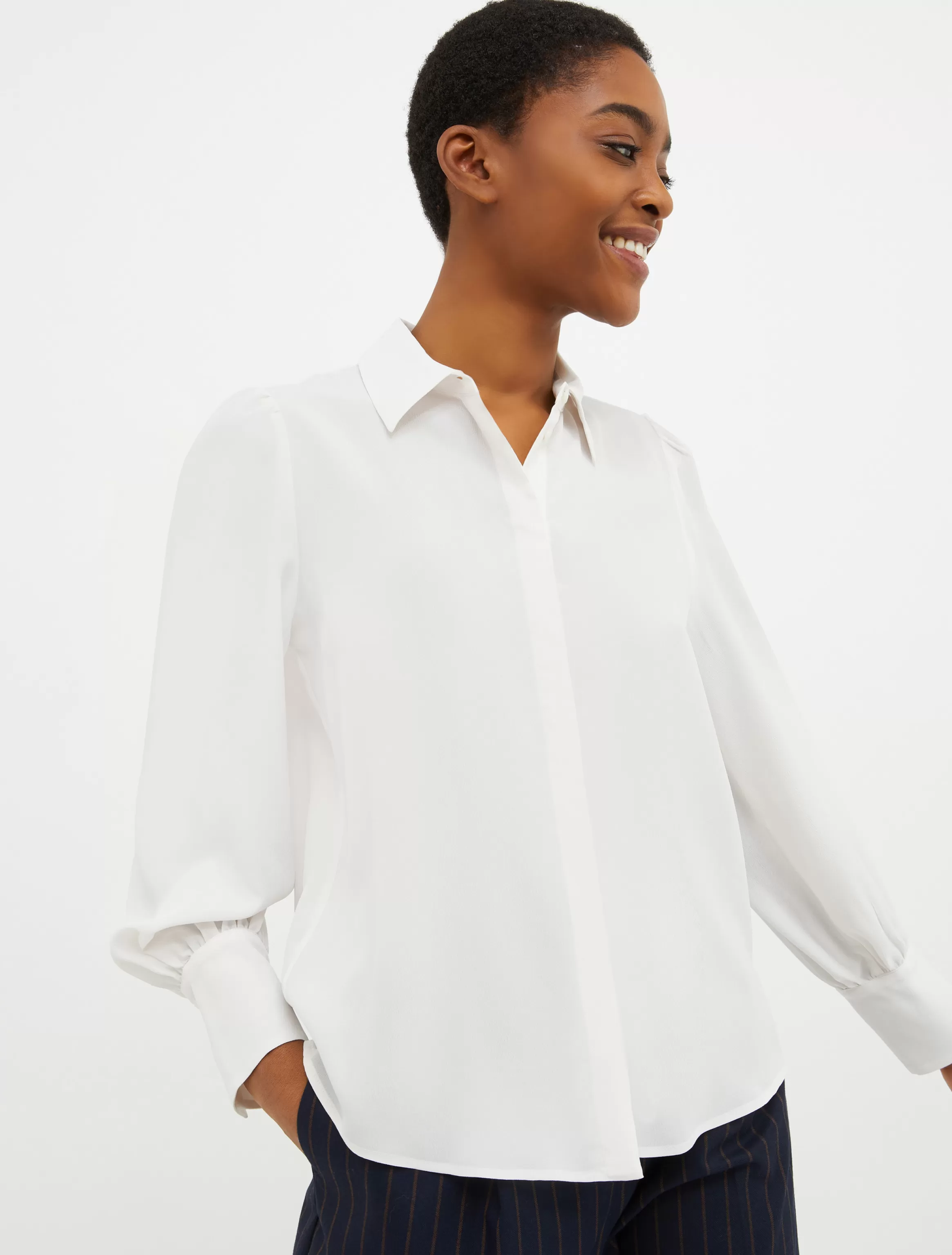 Silk-blend crêpe-de-Chine shirt*Max&Co Flash Sale