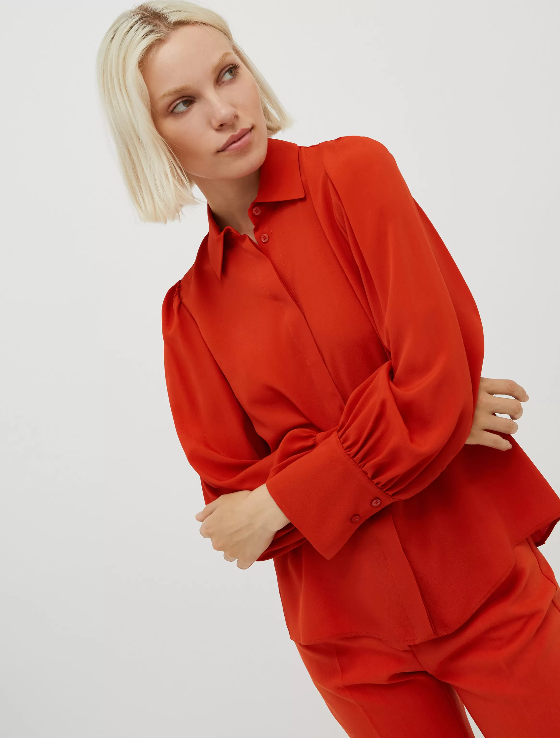 Silk-blend crêpe-de-Chine shirt*Max&Co Sale