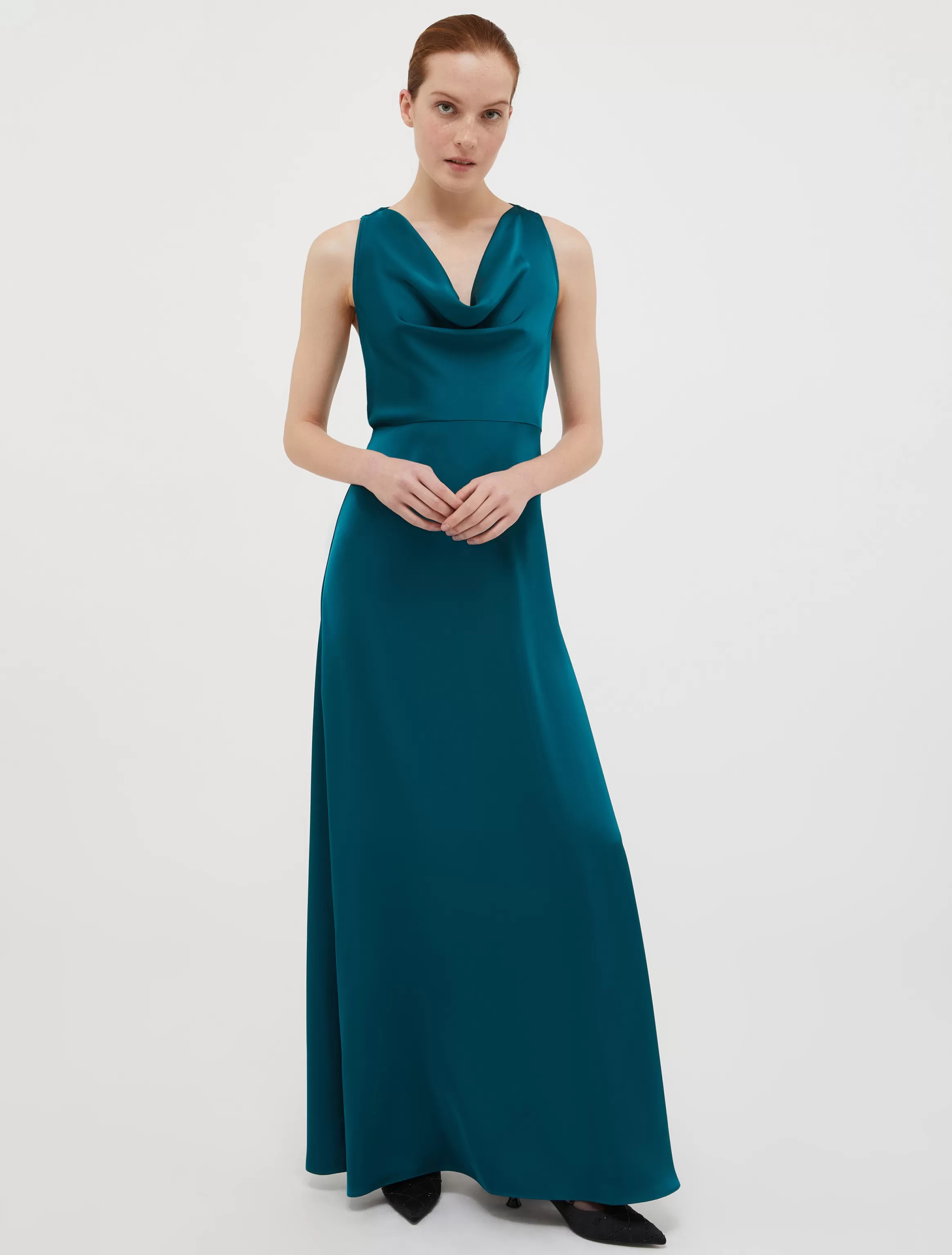 Sleeveless satin maxi dress*Max&Co Cheap