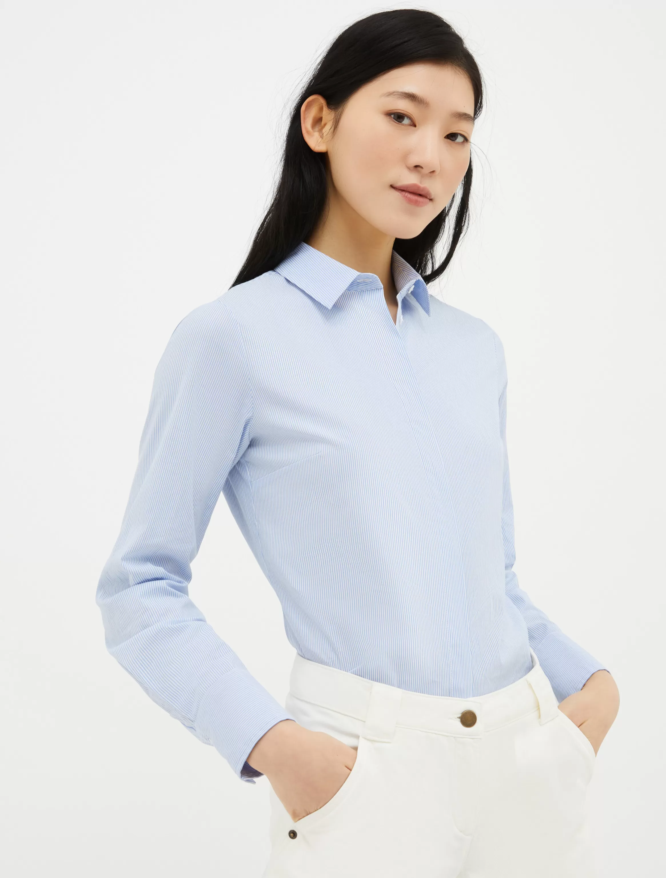 Slim-fit cotton poplin shirt*Max&Co Best Sale