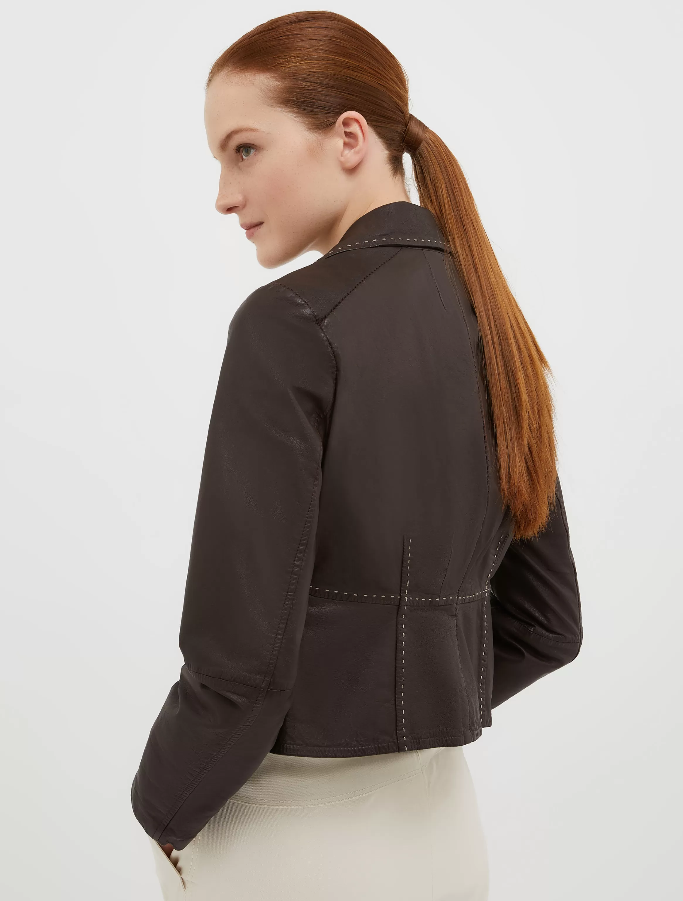 Slim-fit nappa-leather jacket*Max&Co Clearance