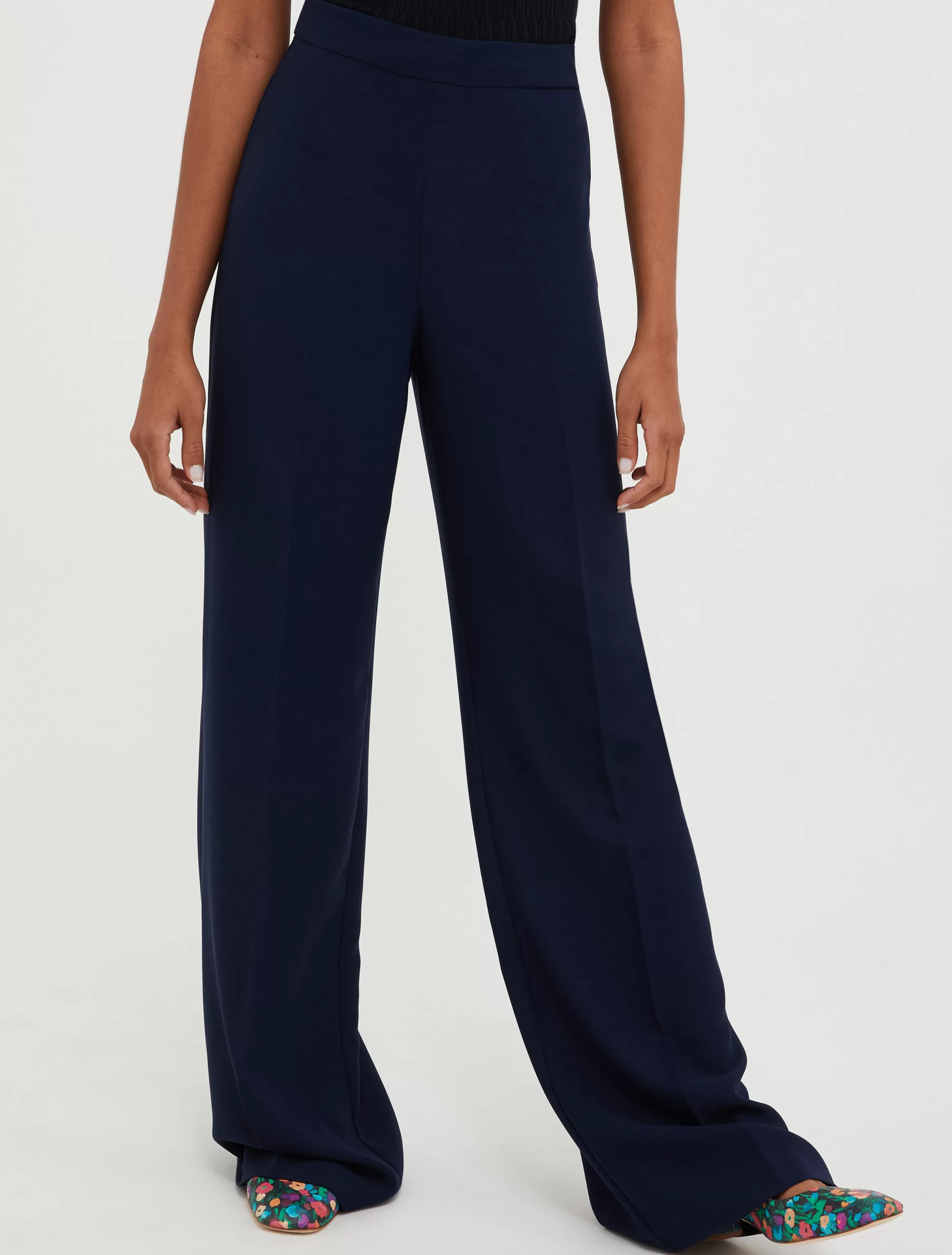 Straight-cut satin trousers*Max&Co Store