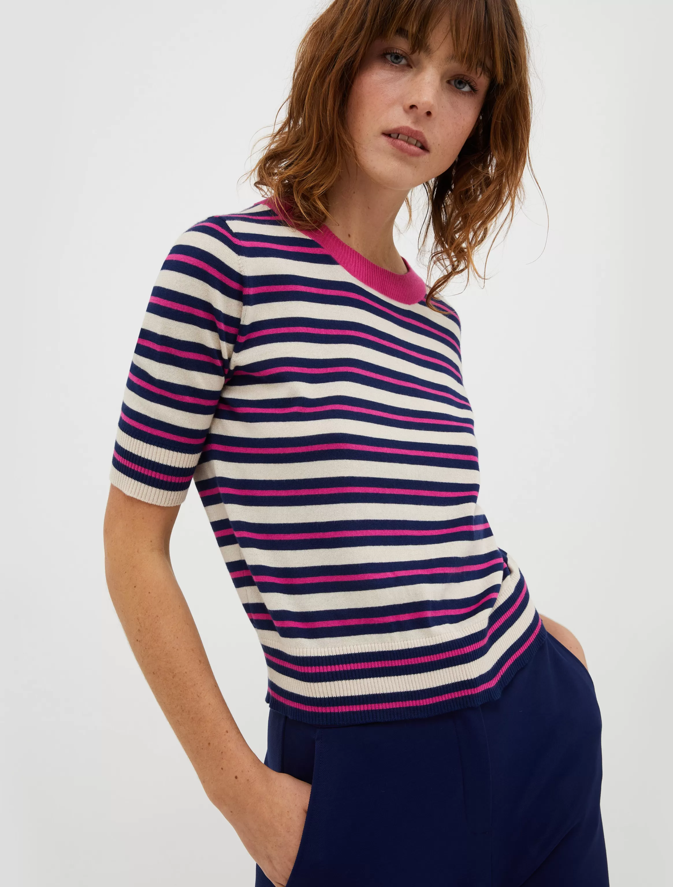 Striped cotton and modal jumper*Max&Co Shop