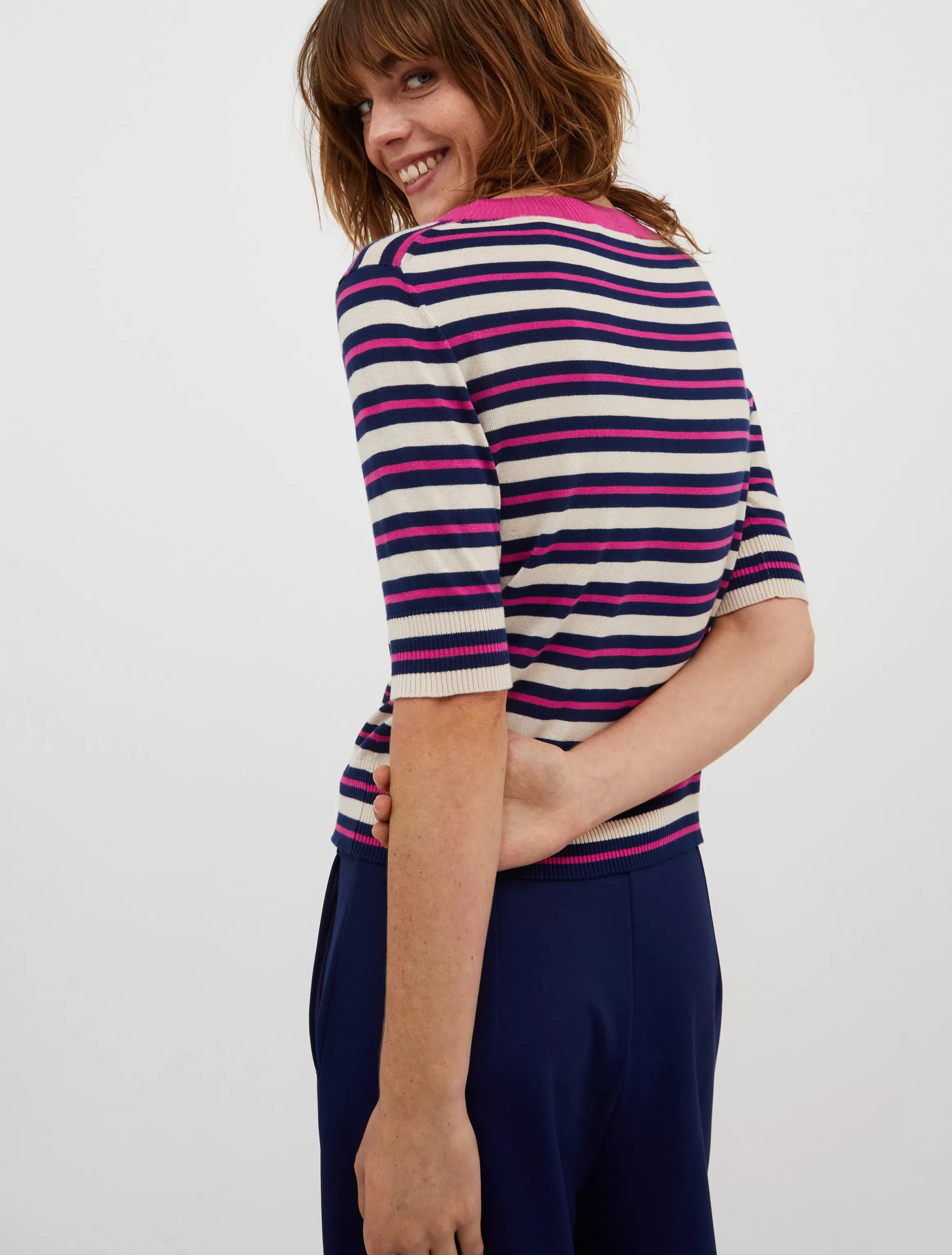 Striped cotton and modal jumper*Max&Co Shop