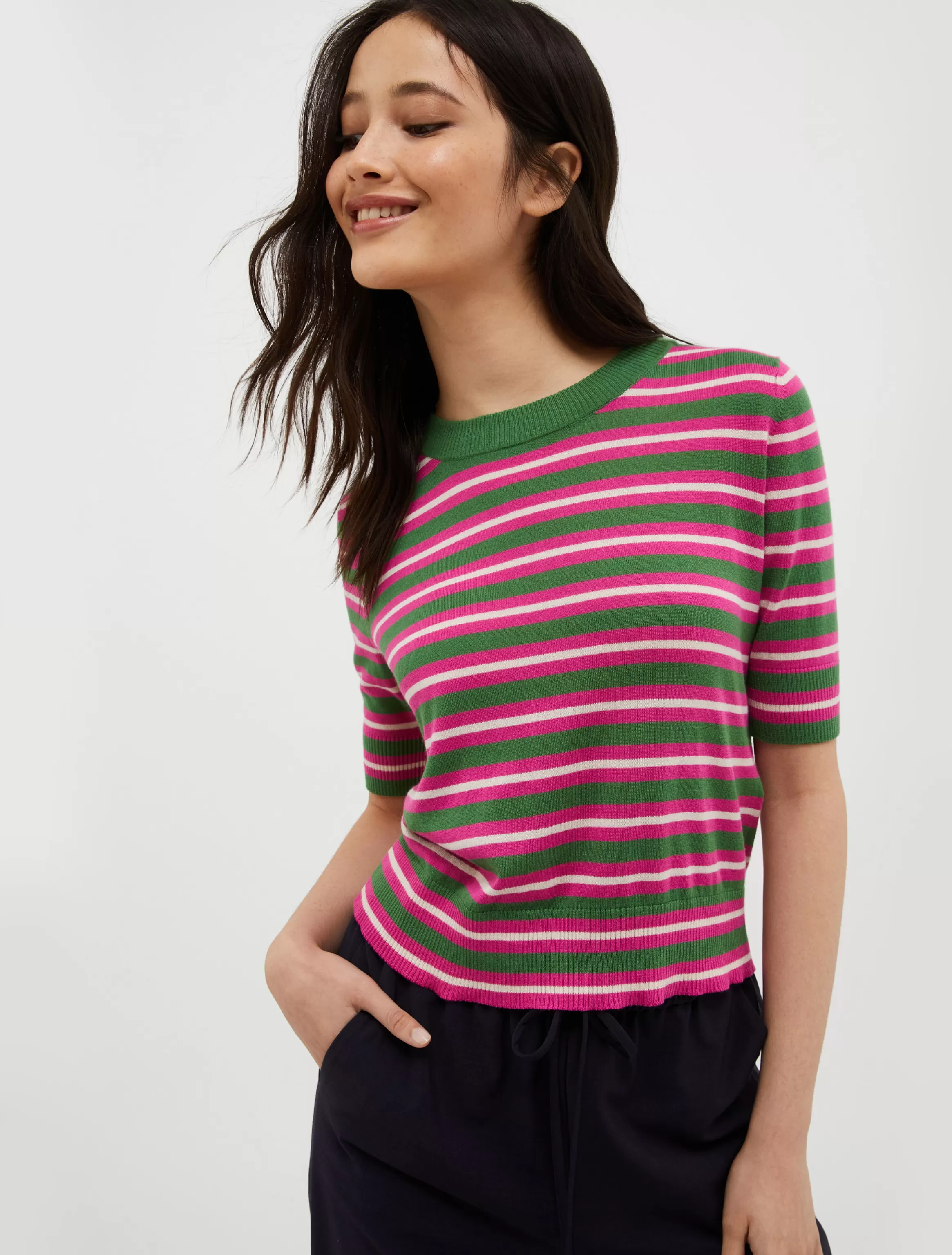 Striped cotton and modal jumper*Max&Co Online