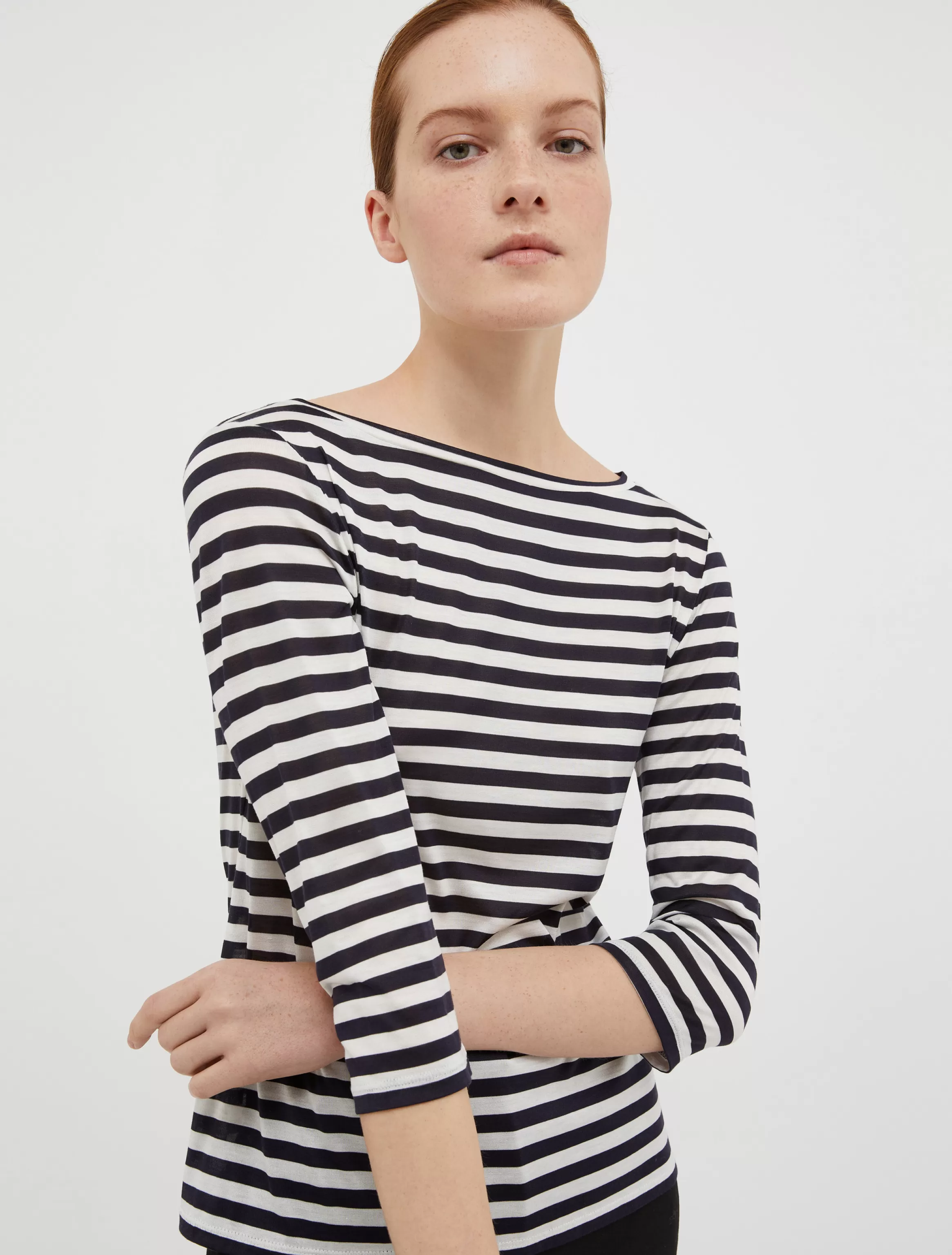 Striped silk-jersey T-shirt*Max&Co Shop