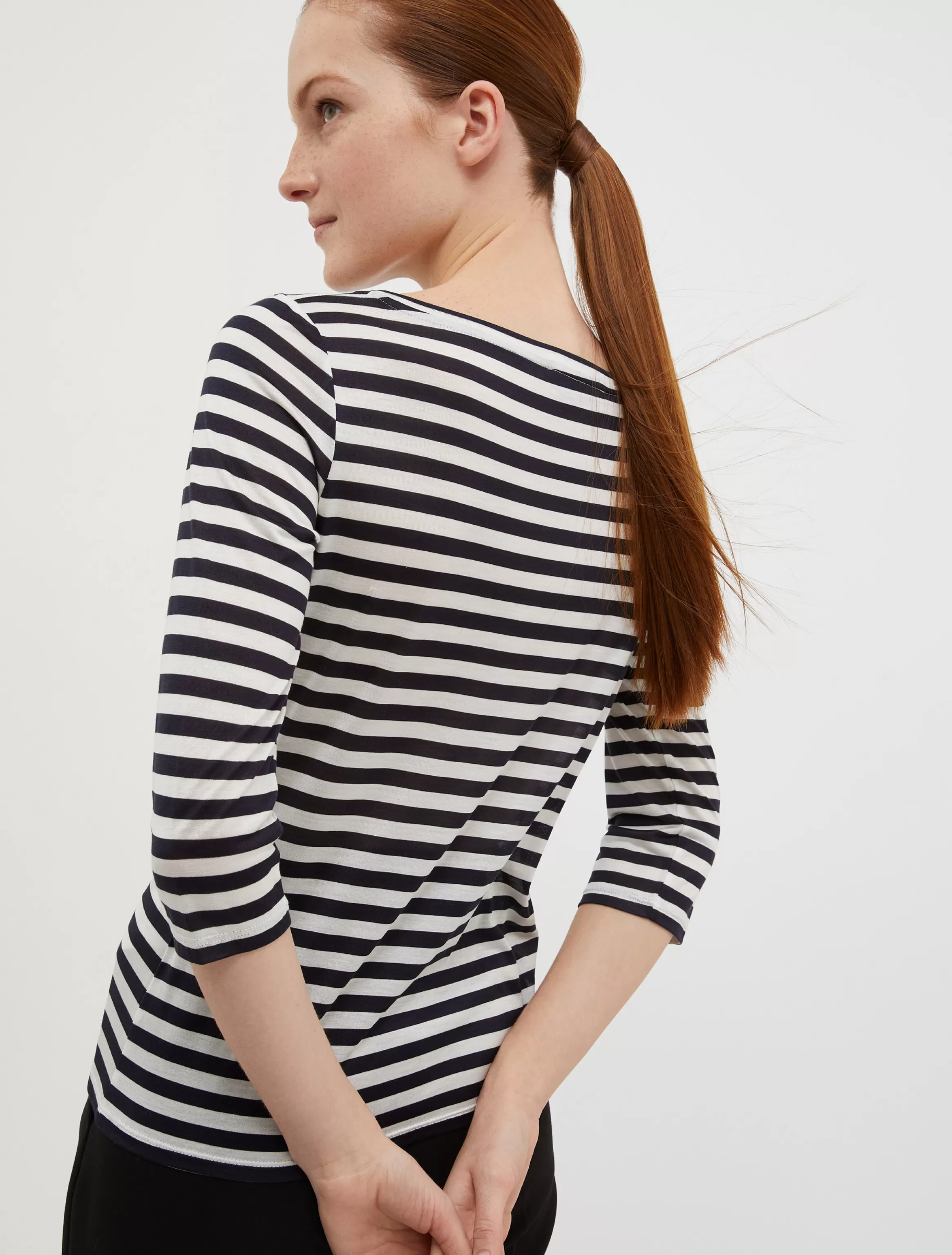 Striped silk-jersey T-shirt*Max&Co Shop