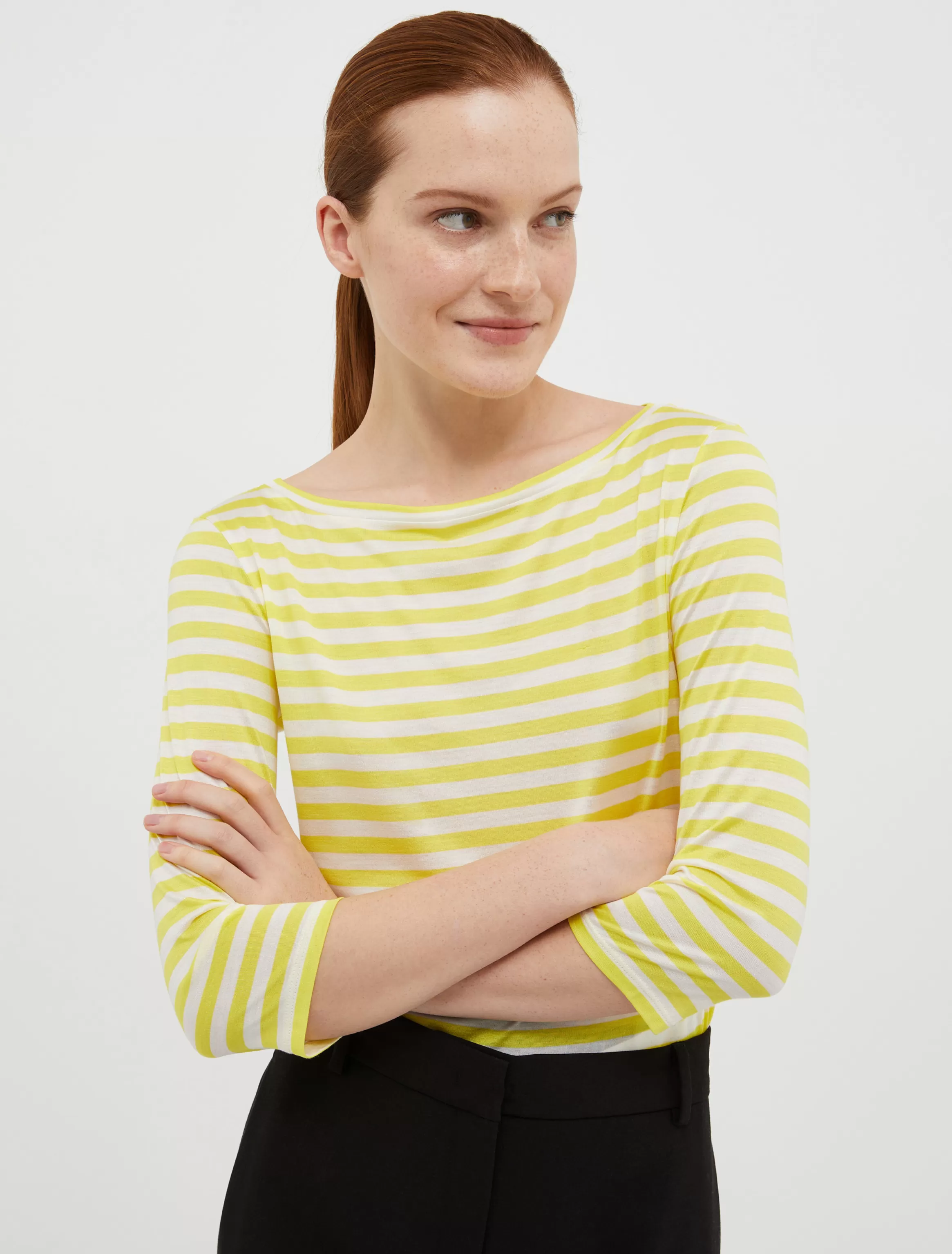 Striped silk-jersey T-shirt*Max&Co Flash Sale