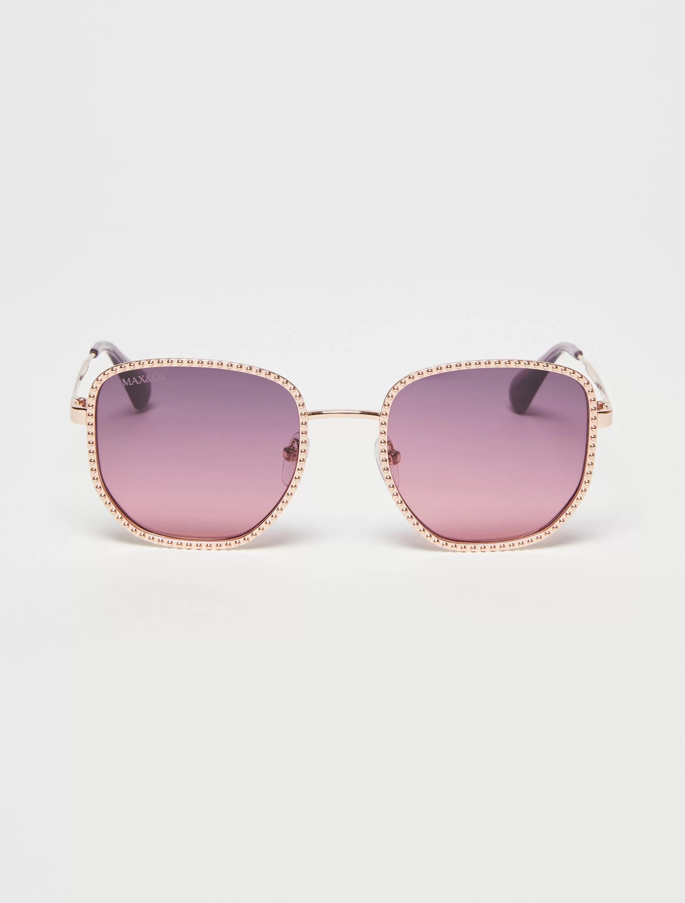 Studded metal square sunglasses*Max&Co Hot