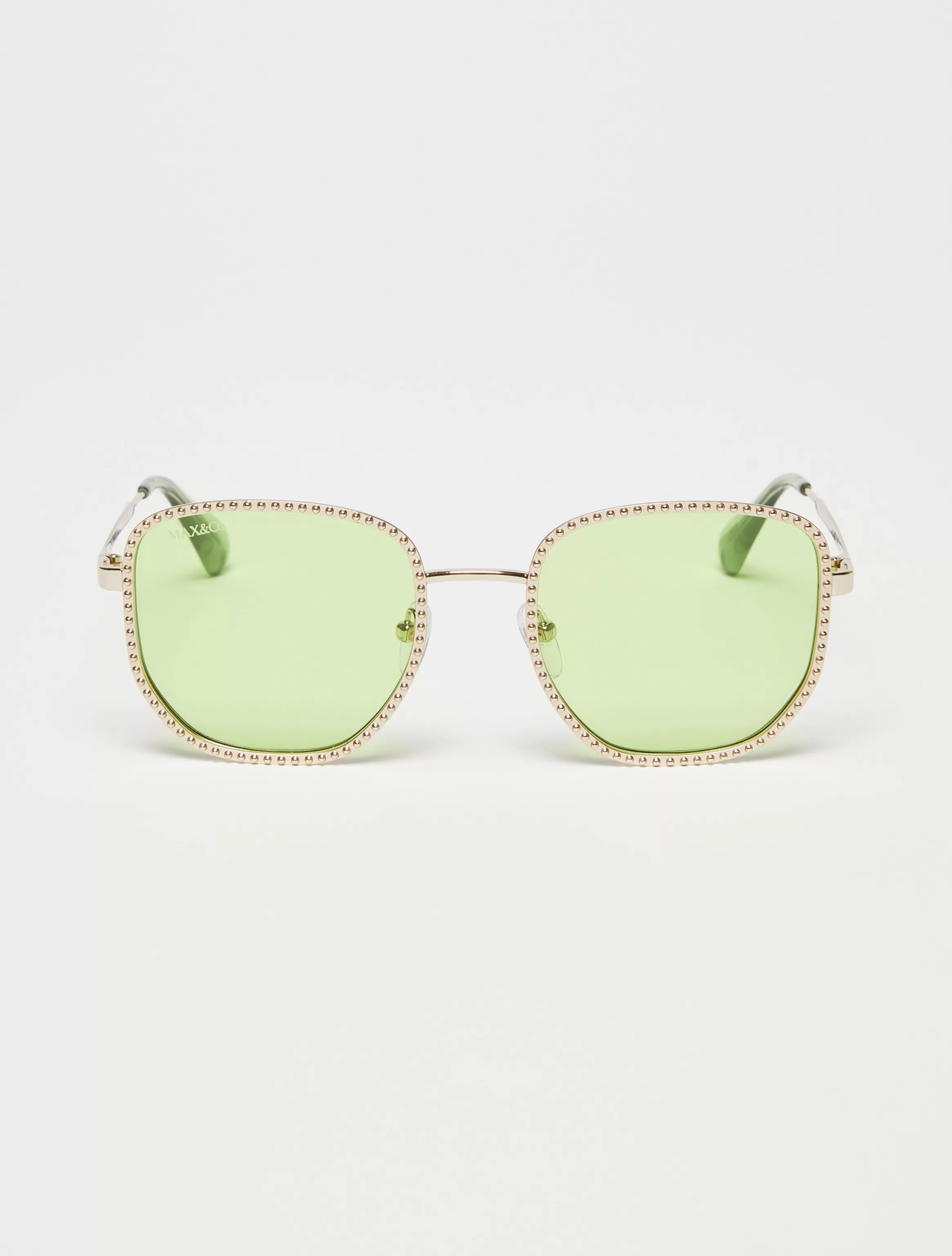 Studded metal square sunglasses*Max&Co Clearance