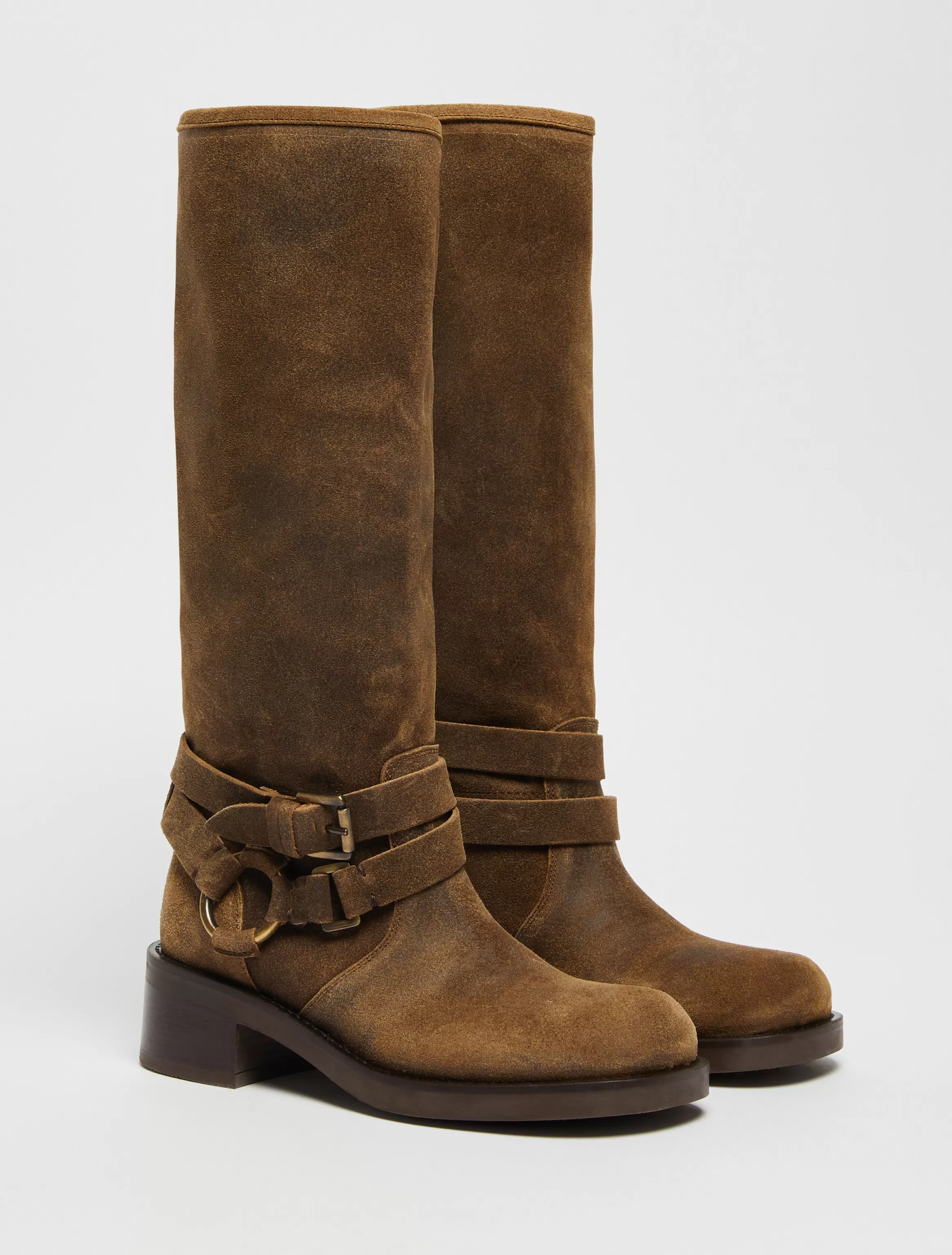 Suede biker boots*Max&Co Hot