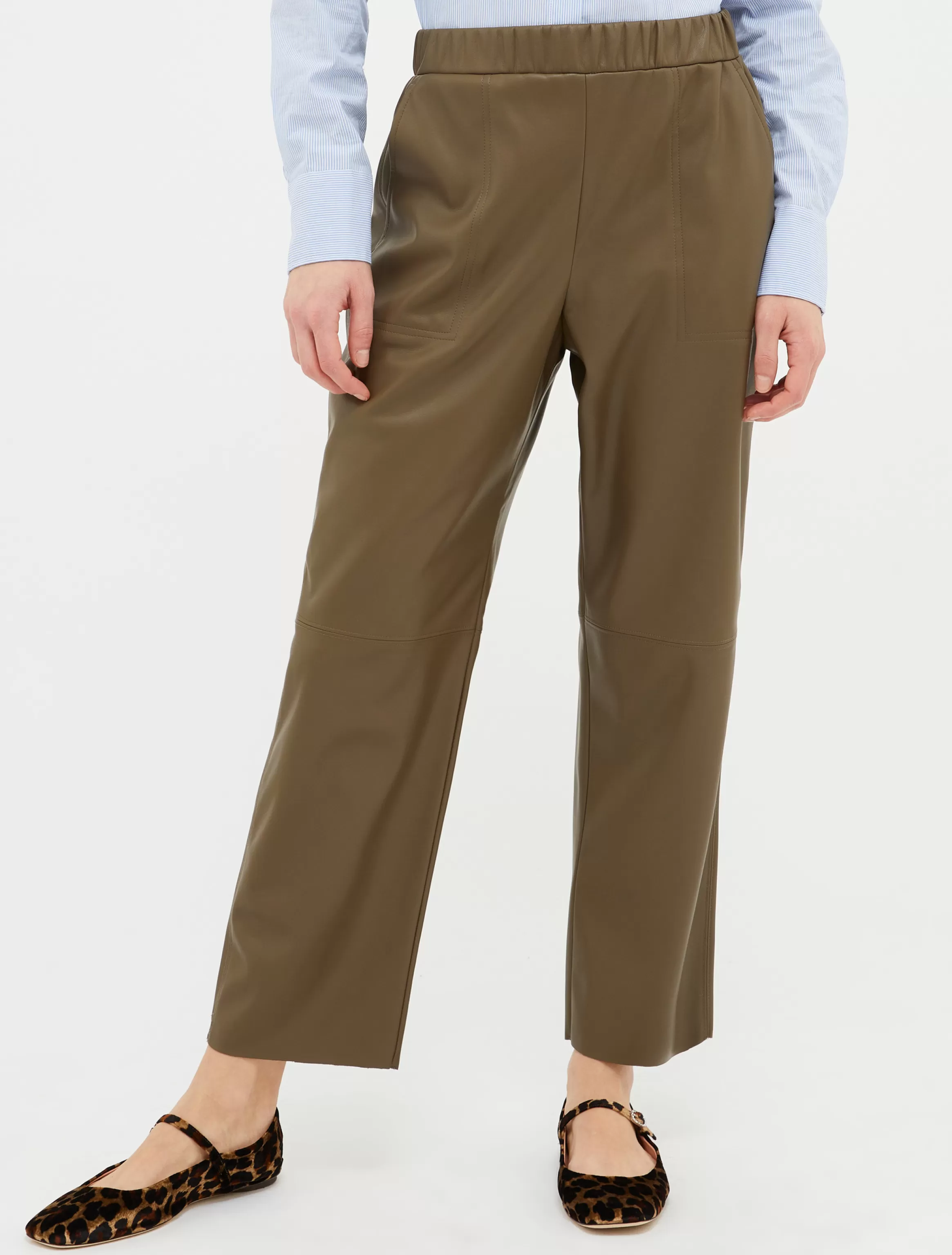 Tapered coated-jersey trousers*Max&Co New