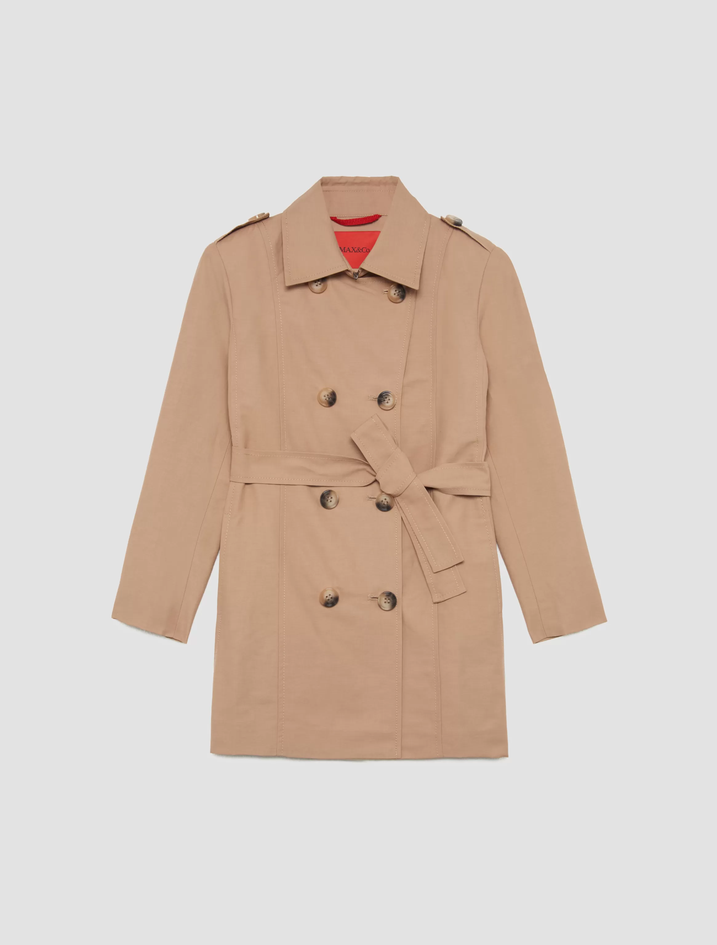 Technical cotton trench coat KID*Max&Co Discount