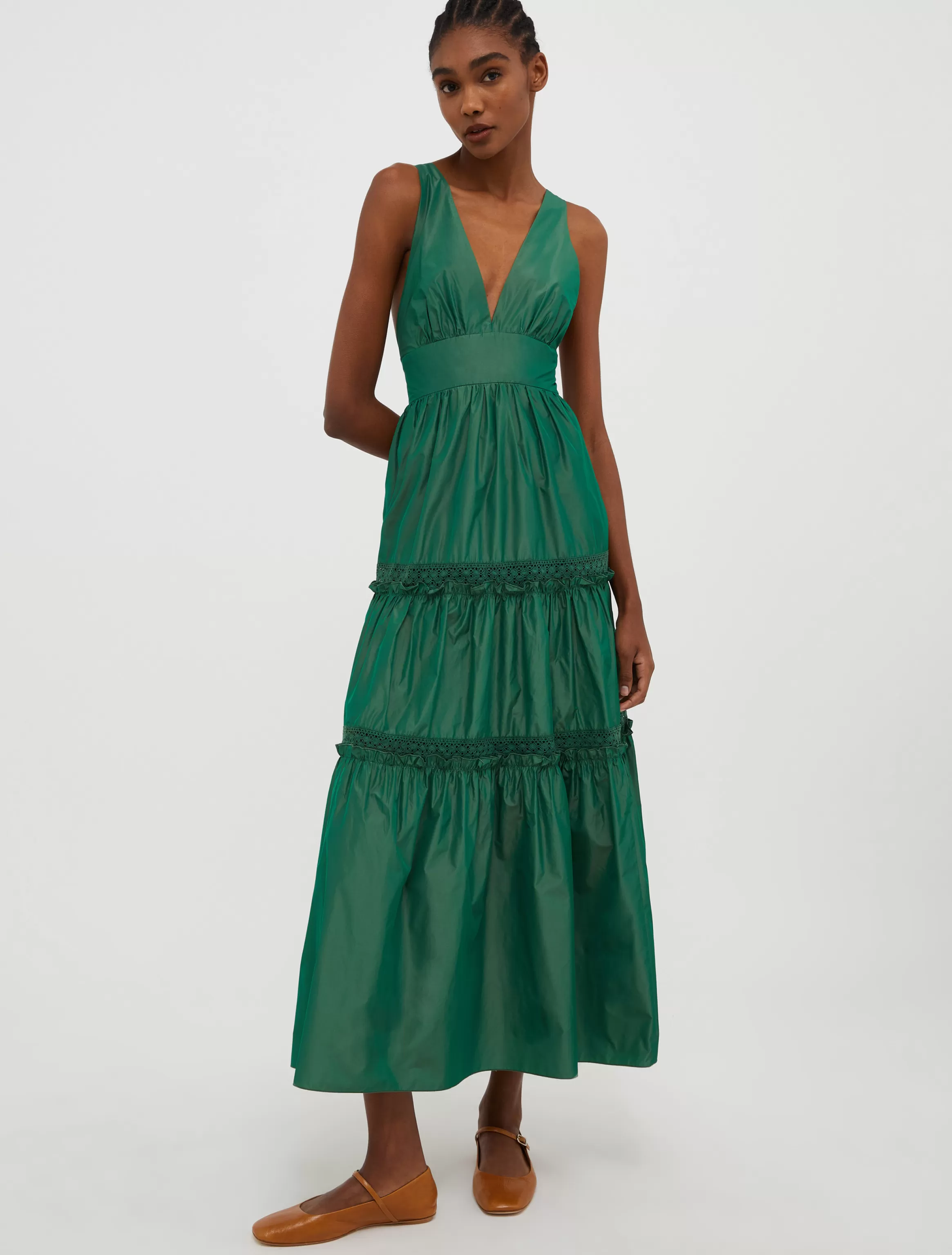 Tiered taffeta maxi dress*Max&Co Store