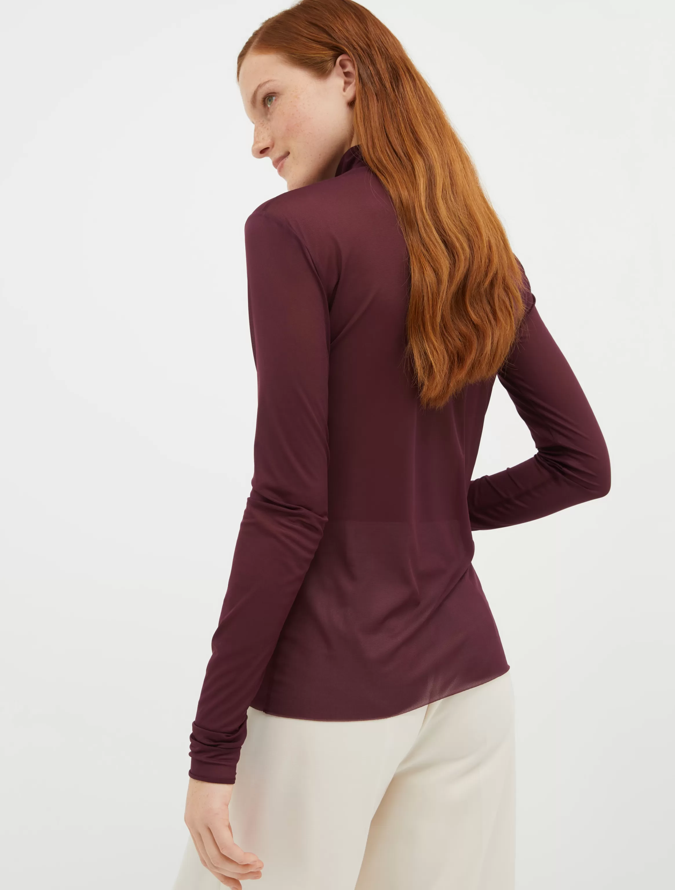 Turtleneck tulle-jersey top*Max&Co Cheap