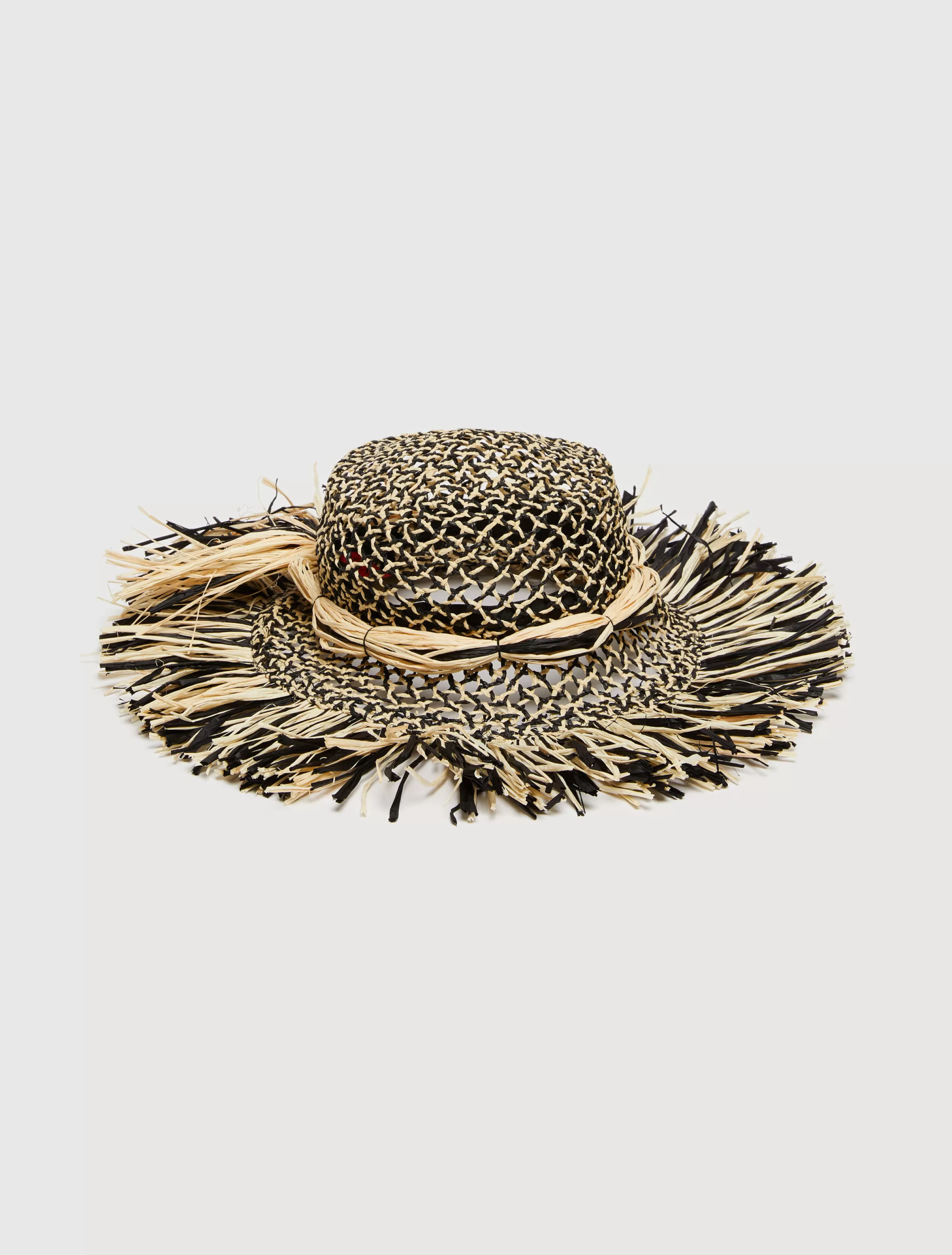 Two-tone woven-raffia hat*Max&Co Outlet