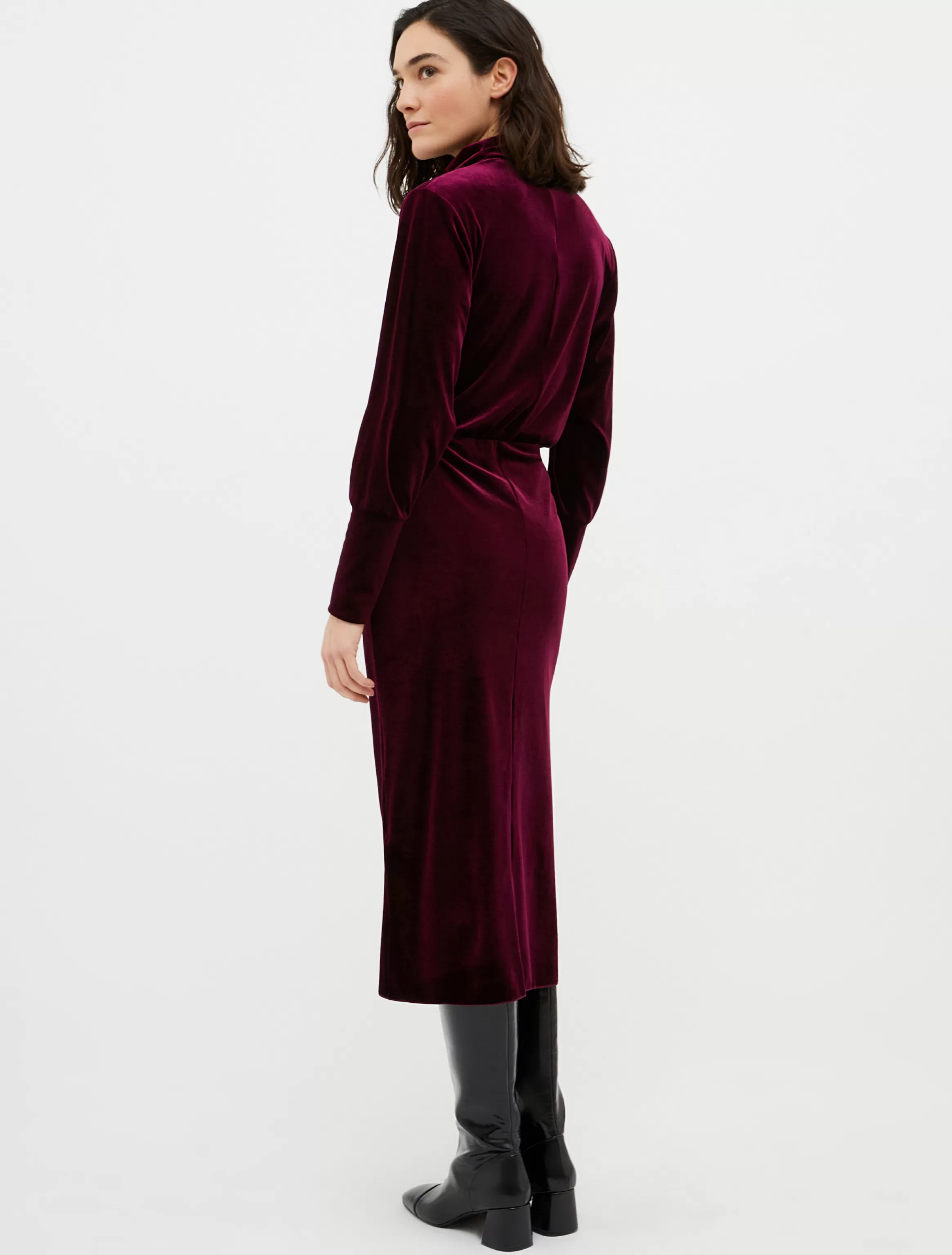 Velvet-jersey midi dress*Max&Co Cheap