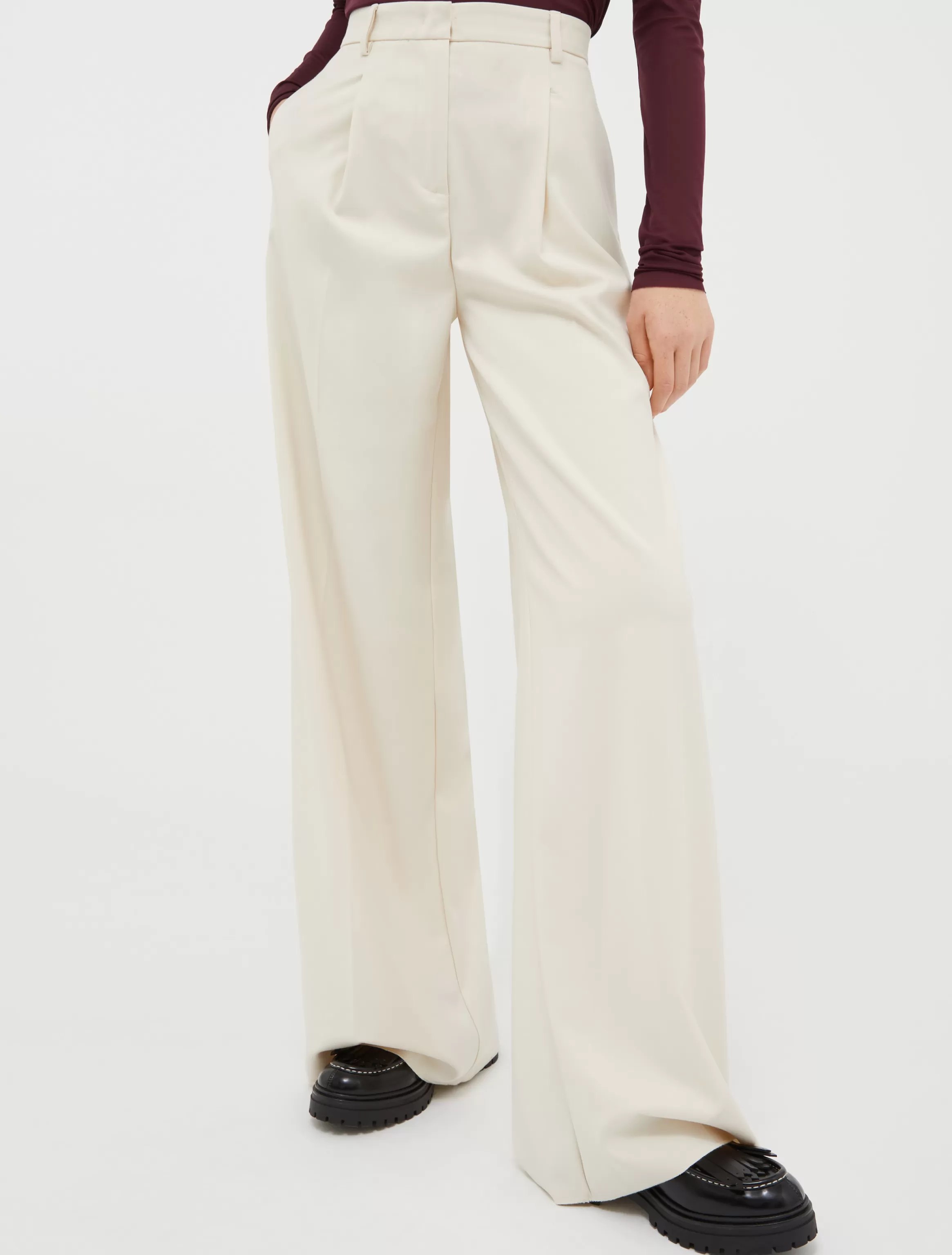 Wide-fit flannel trousers*Max&Co Online