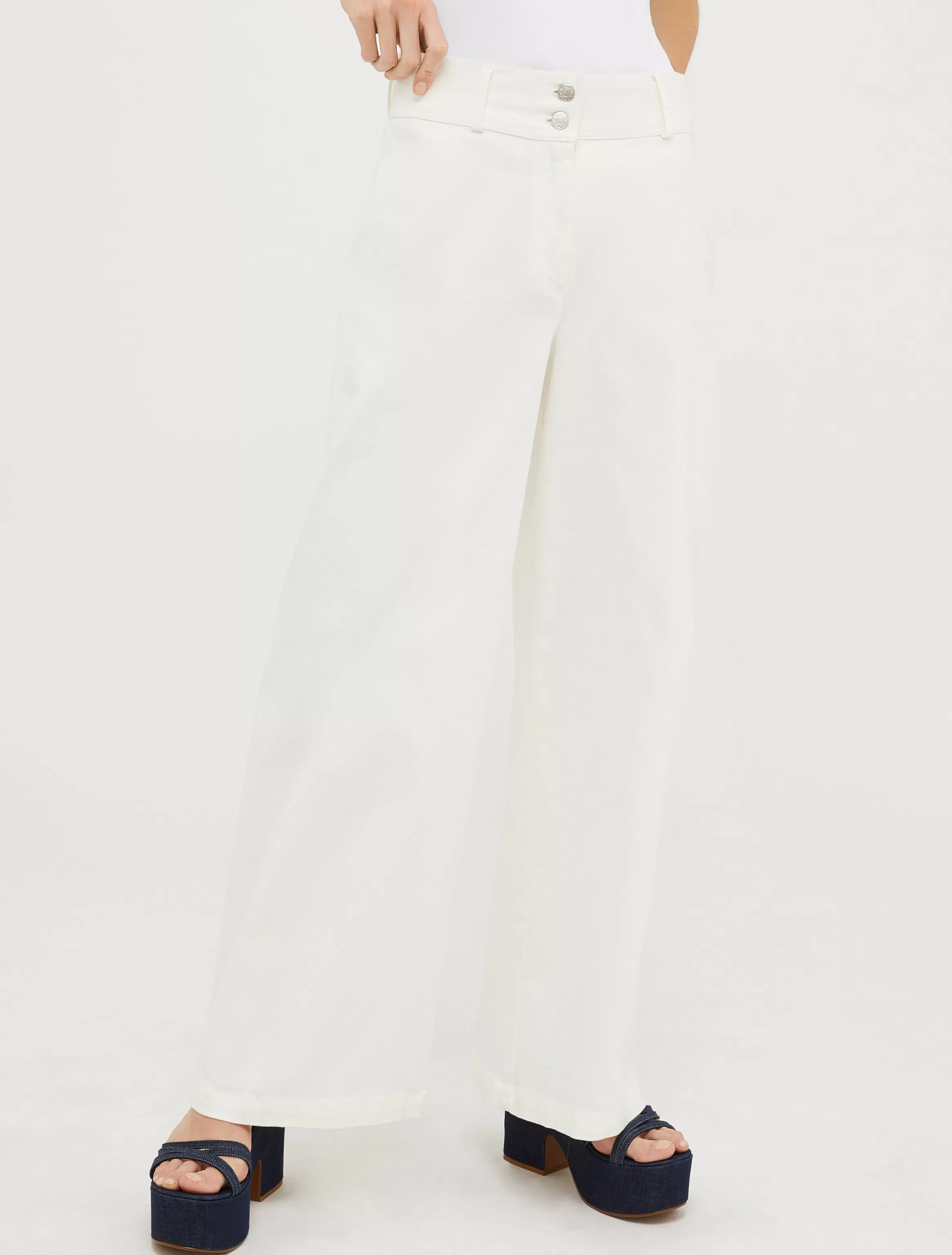 Wide-leg cotton-drill trousers*Max&Co Outlet