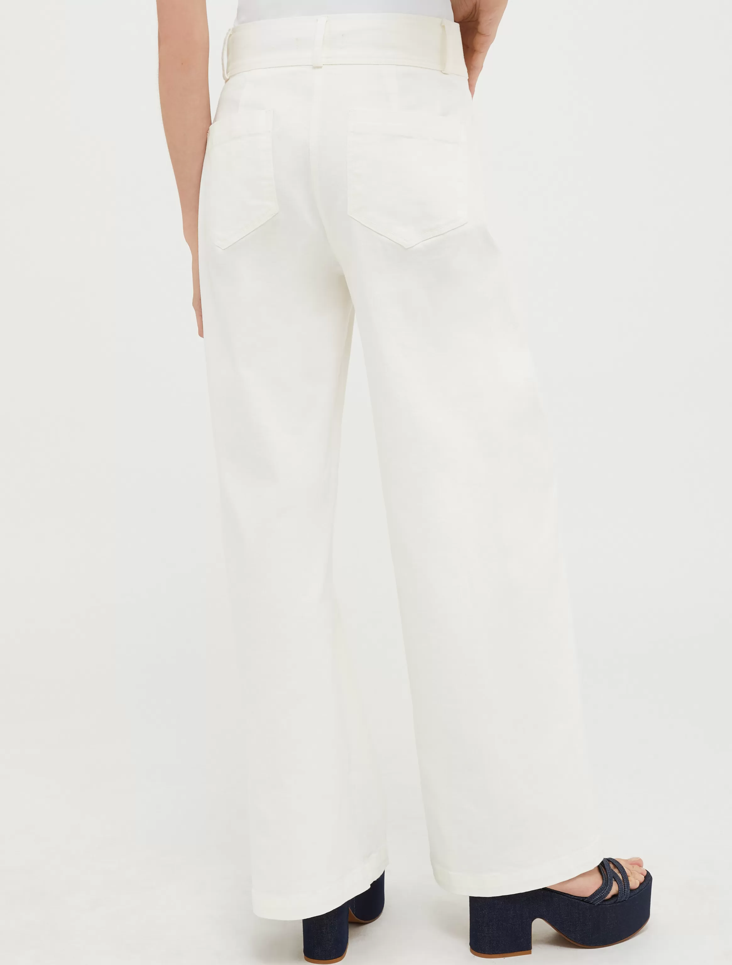 Wide-leg cotton-drill trousers*Max&Co Outlet