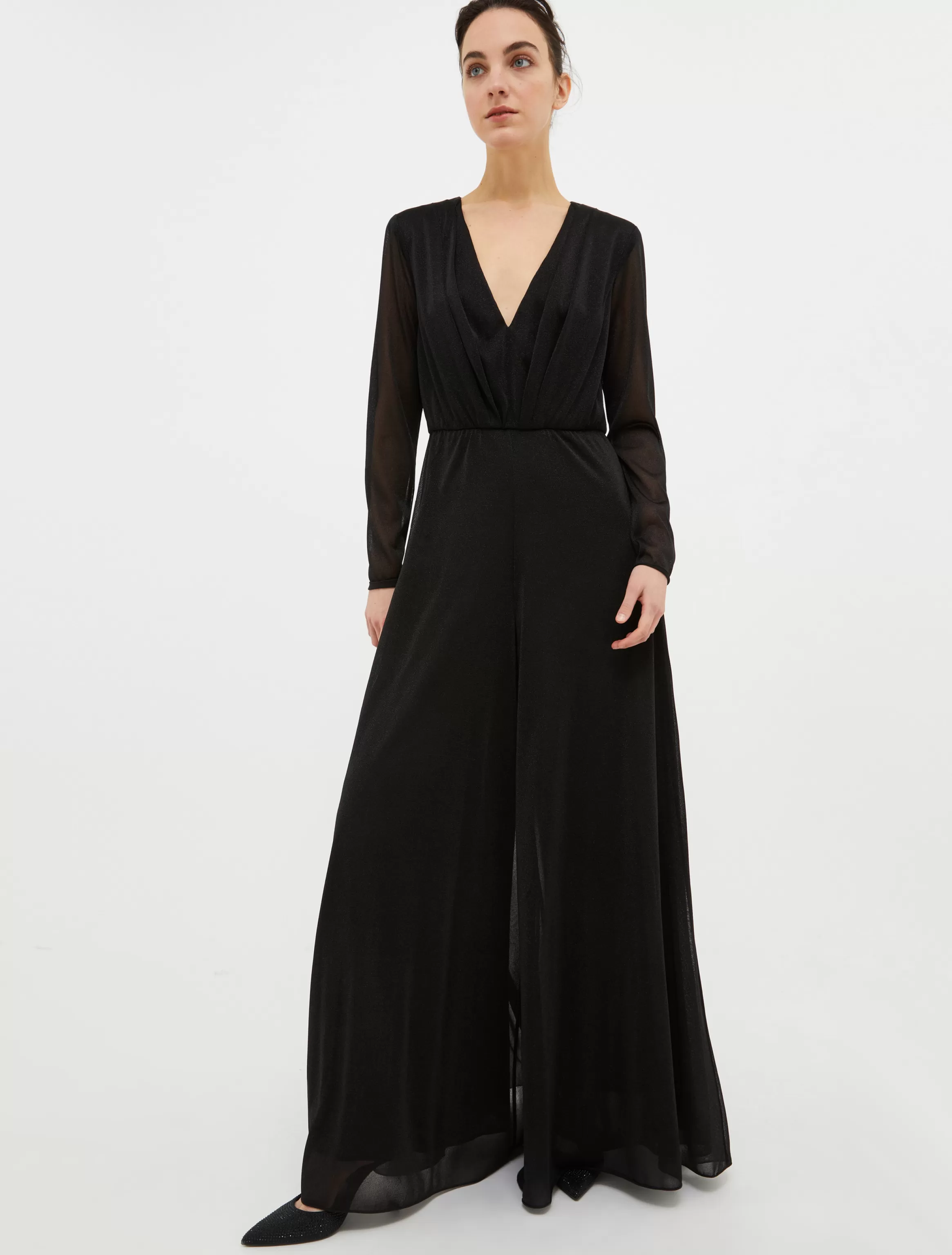 Wide-leg lurex-jersey jumpsuit*Max&Co Cheap