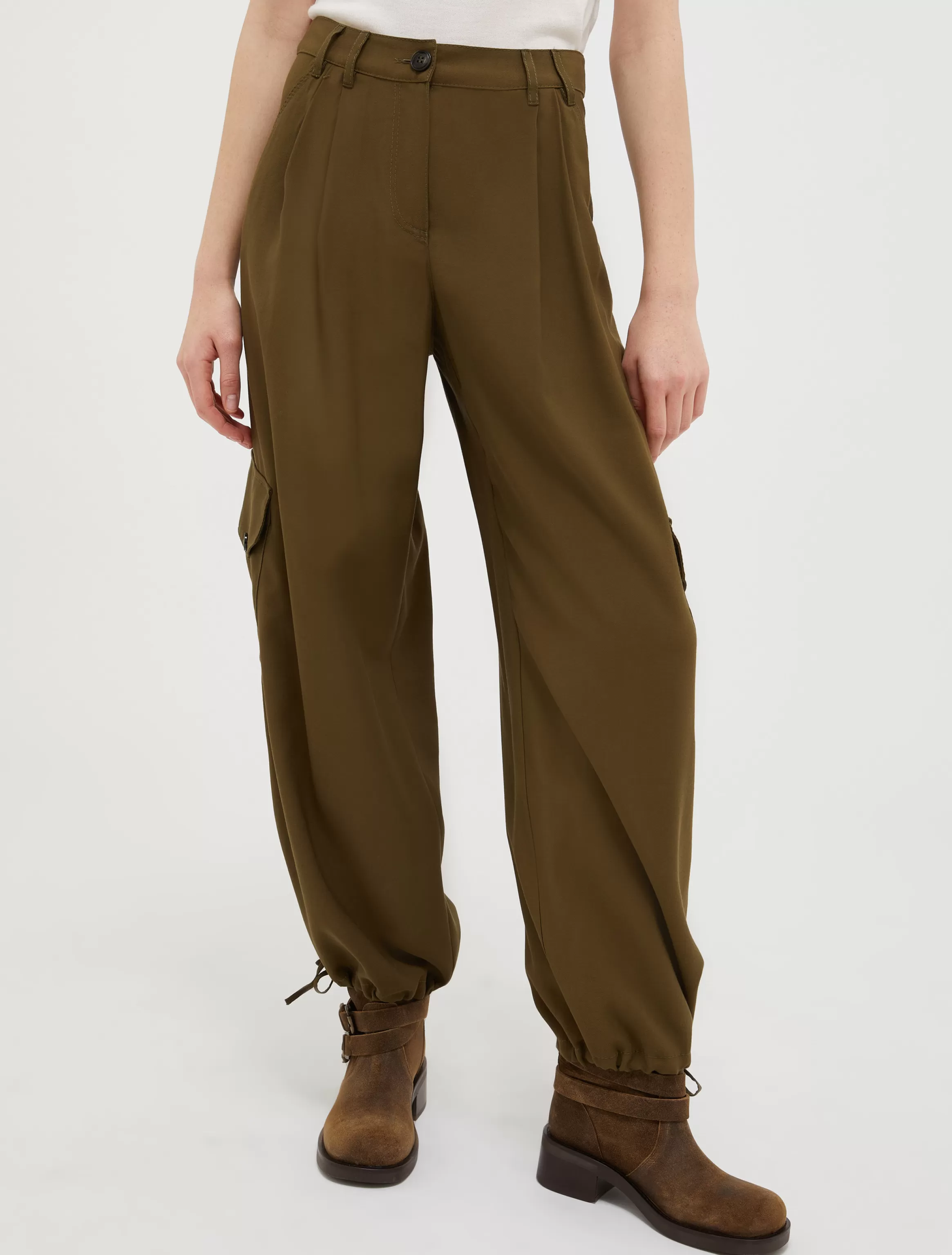 Wide-leg twill cargo trousers*Max&Co Best Sale