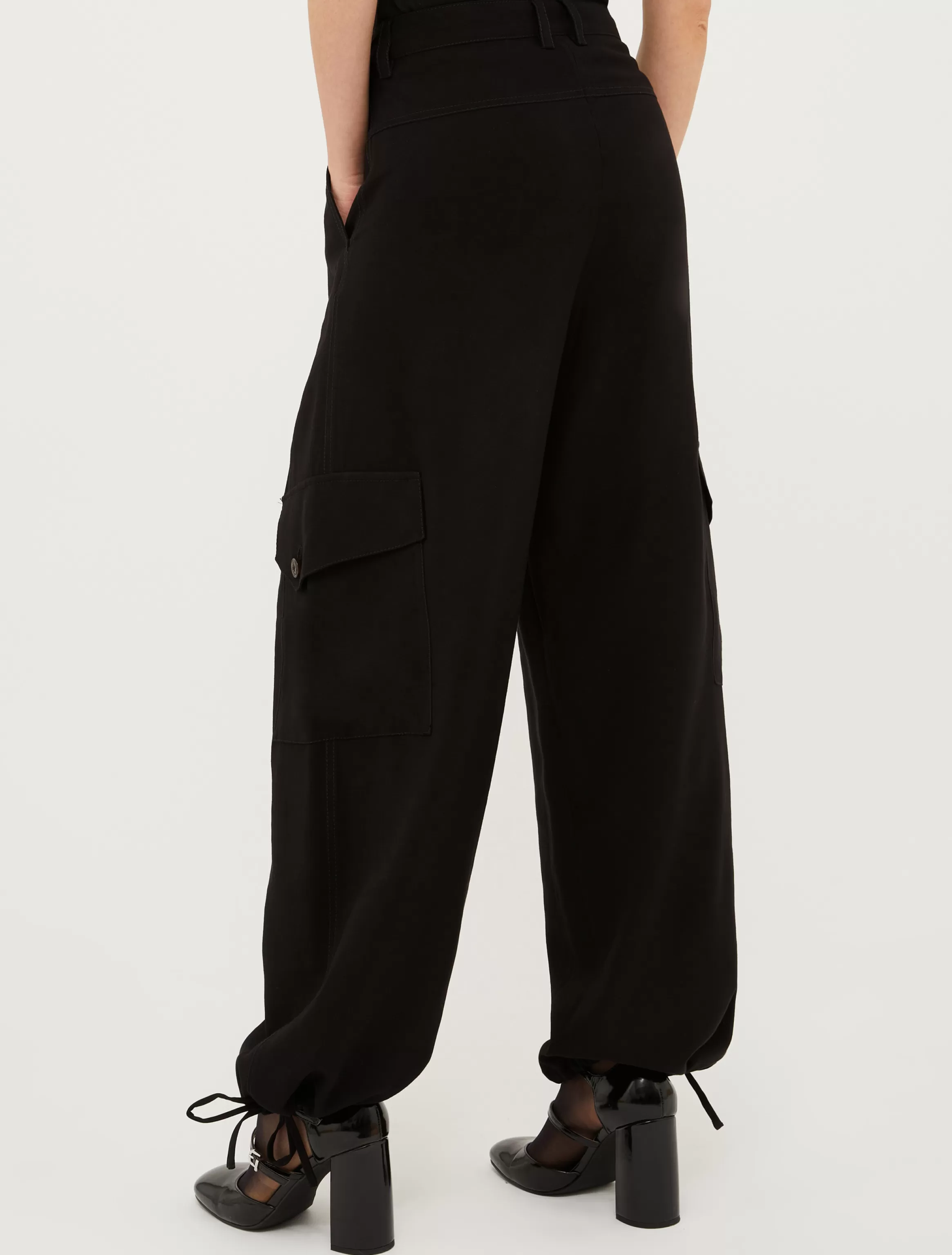 Wide-leg twill cargo trousers*Max&Co Clearance