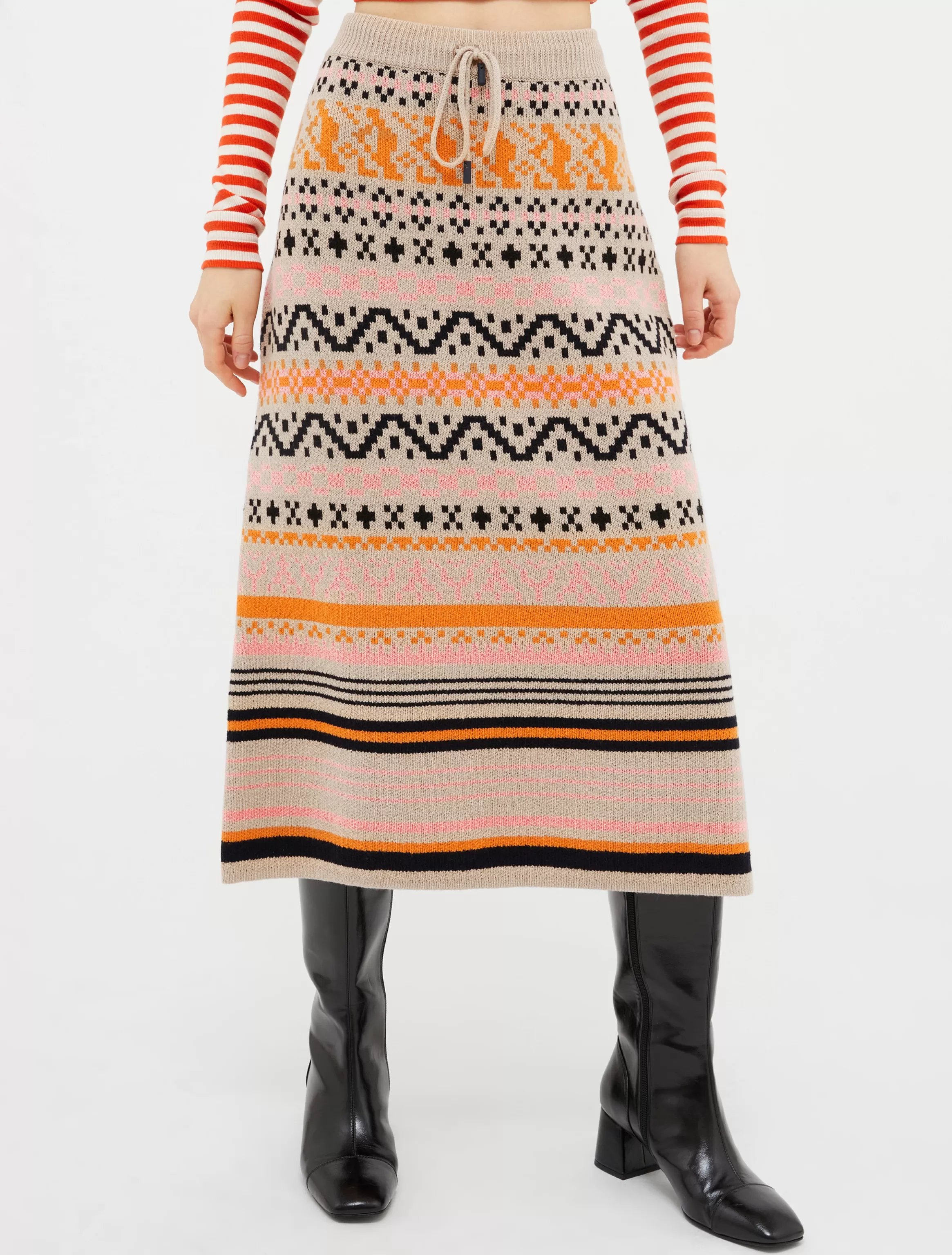 Wool-blend jacquard midi skirt*Max&Co Store