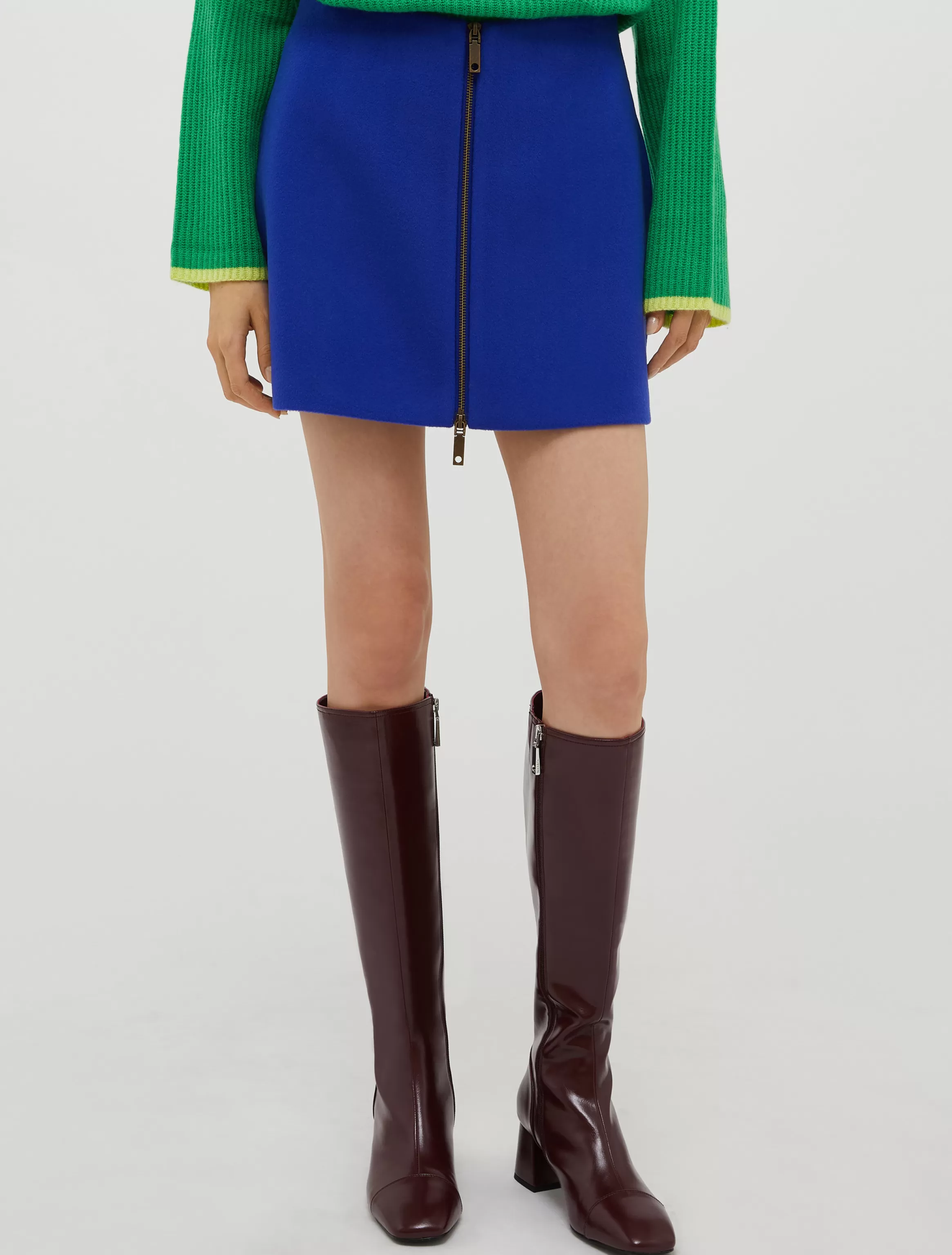 Wool-broadcloth mini skirt*Max&Co Outlet