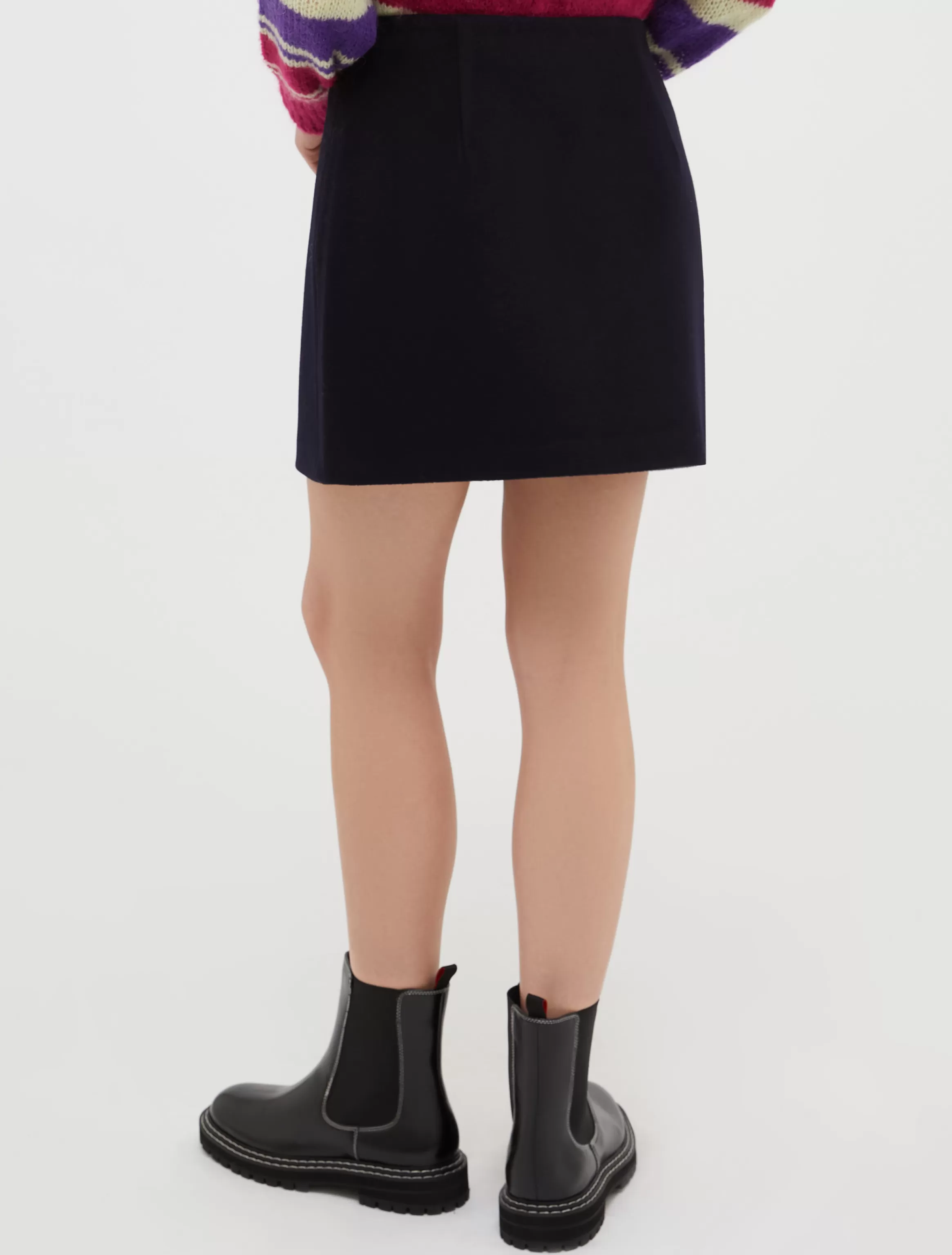 Wool-broadcloth mini skirt*Max&Co Store